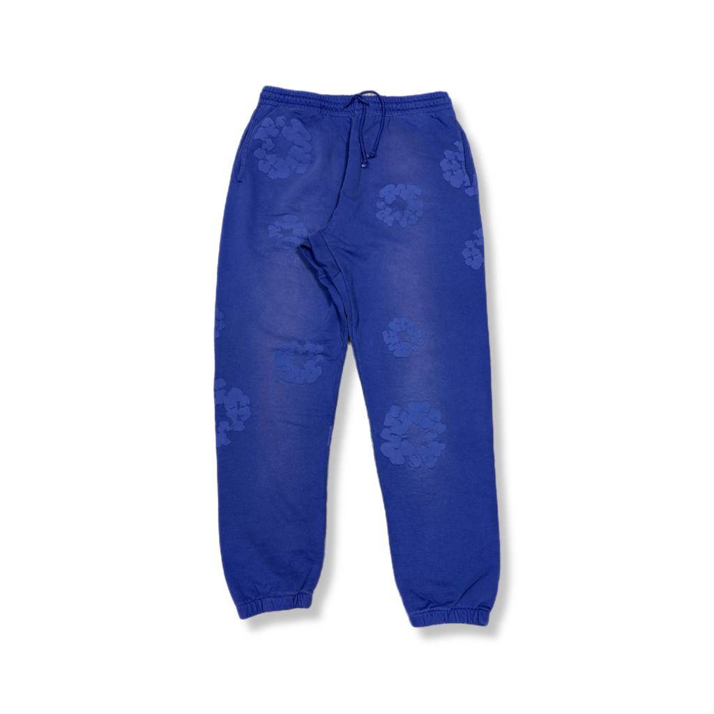 Denim Tears cotton wreath navy faded sweatpants (L)