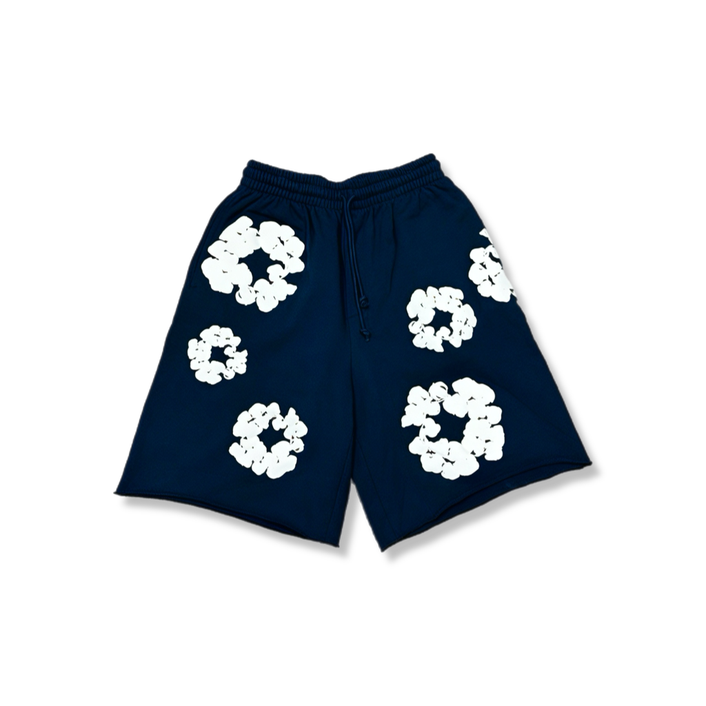 Denim Tears cotton wreath navy shorts (S)