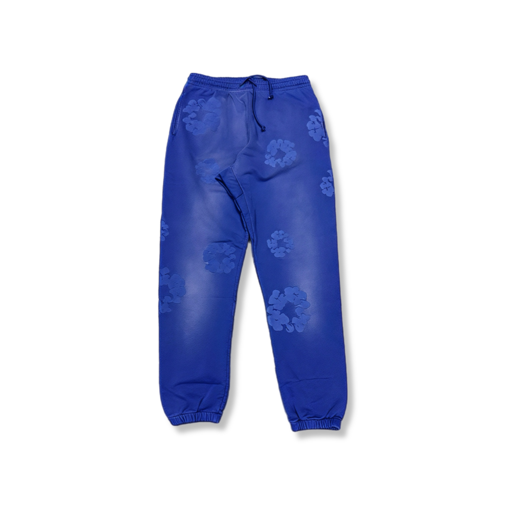 Denim Tears cotton wreath navy faded sweatpants (XL)