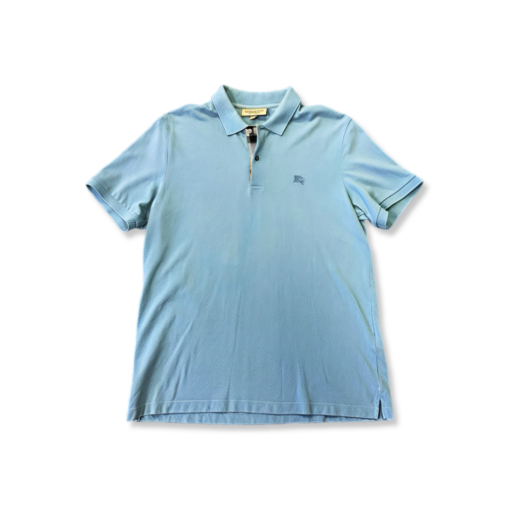 Burberry Blue plaid polo (XL) Fits L