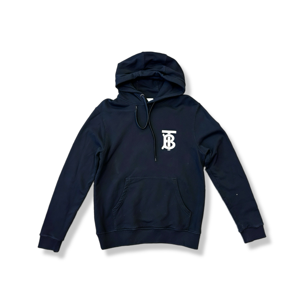 Burberry logo black hoodie (S)