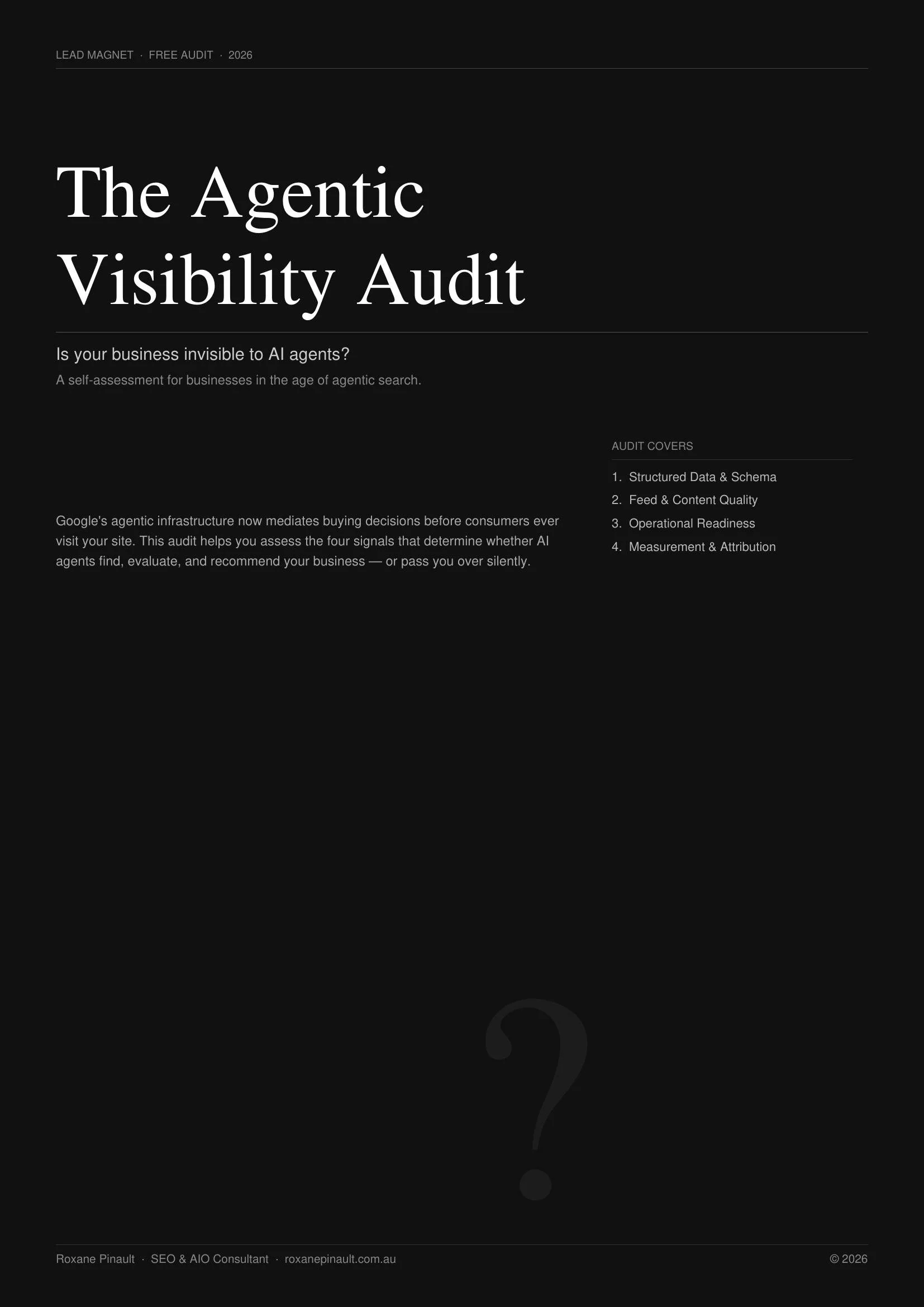 The Agentic Visibility Audit