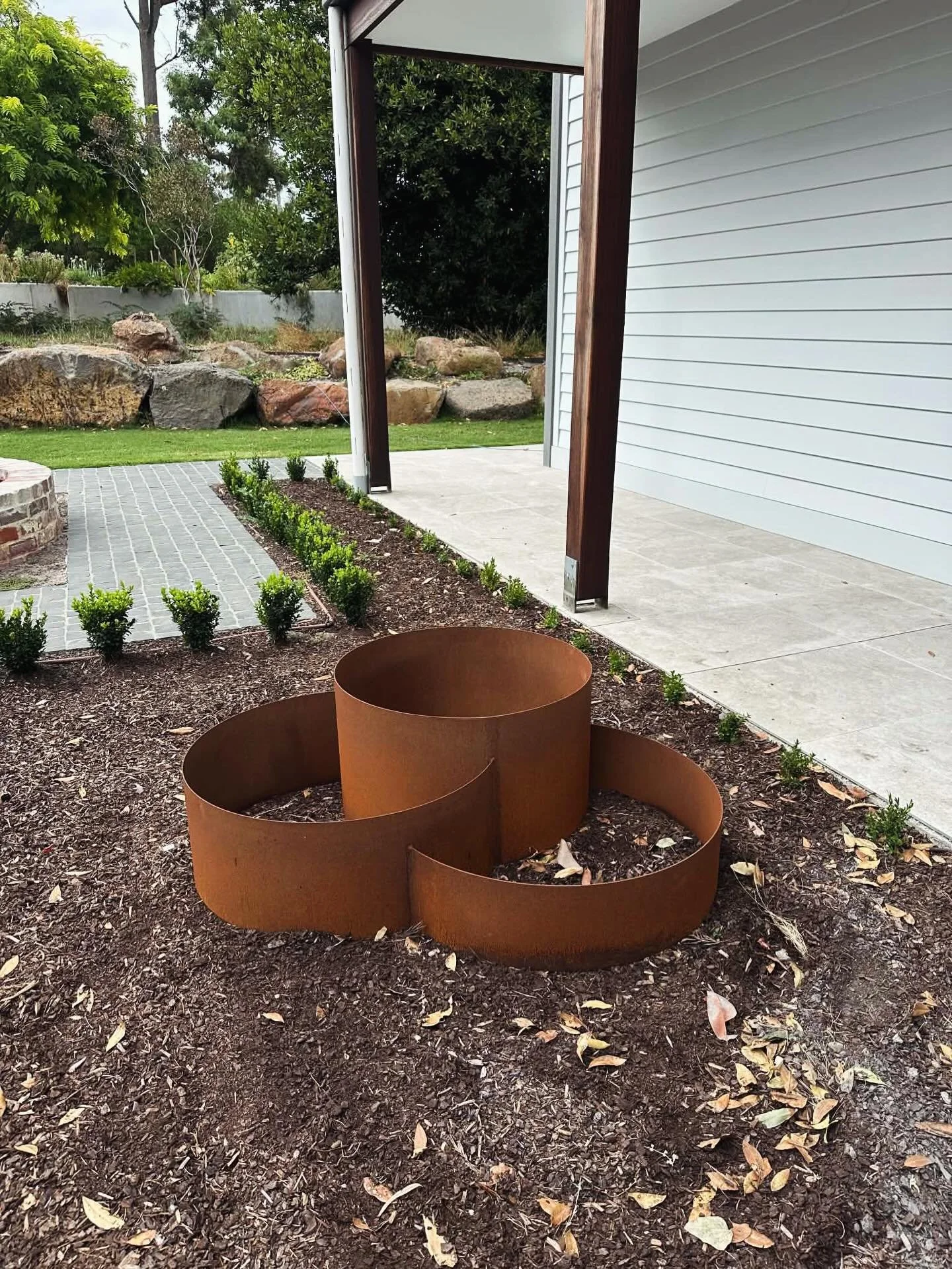 Upgrade your garden with our 3-tier Corten steel tree ring&mdash;low maintenance, weather-resistant, and develops a stunning natural rust finish over time 👌🏻🍃🪴🍂 Available on our website www.maintecmetalart.com.au