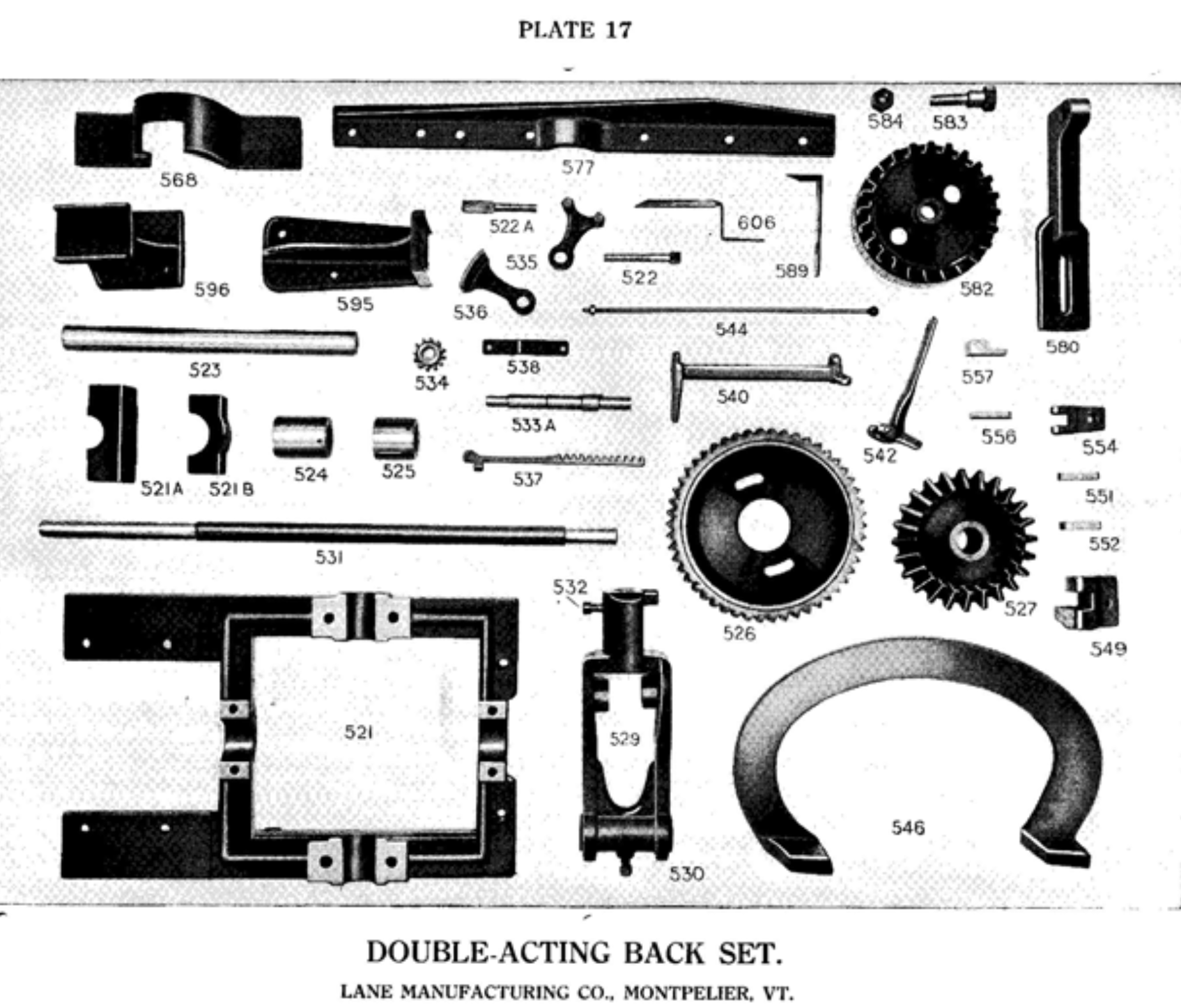 lane sawmill parts list plate 17