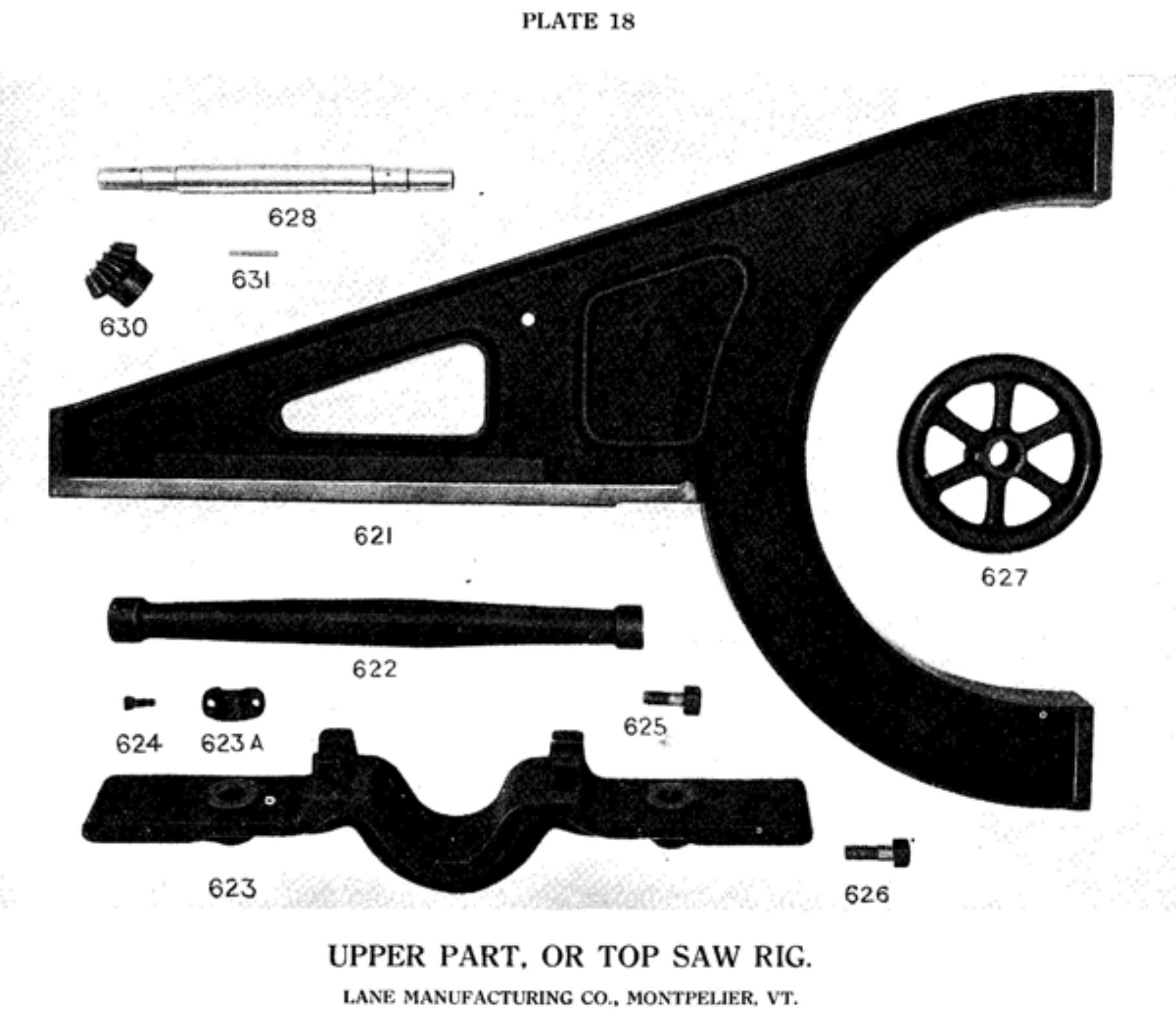 lane sawmill parts list plate 18