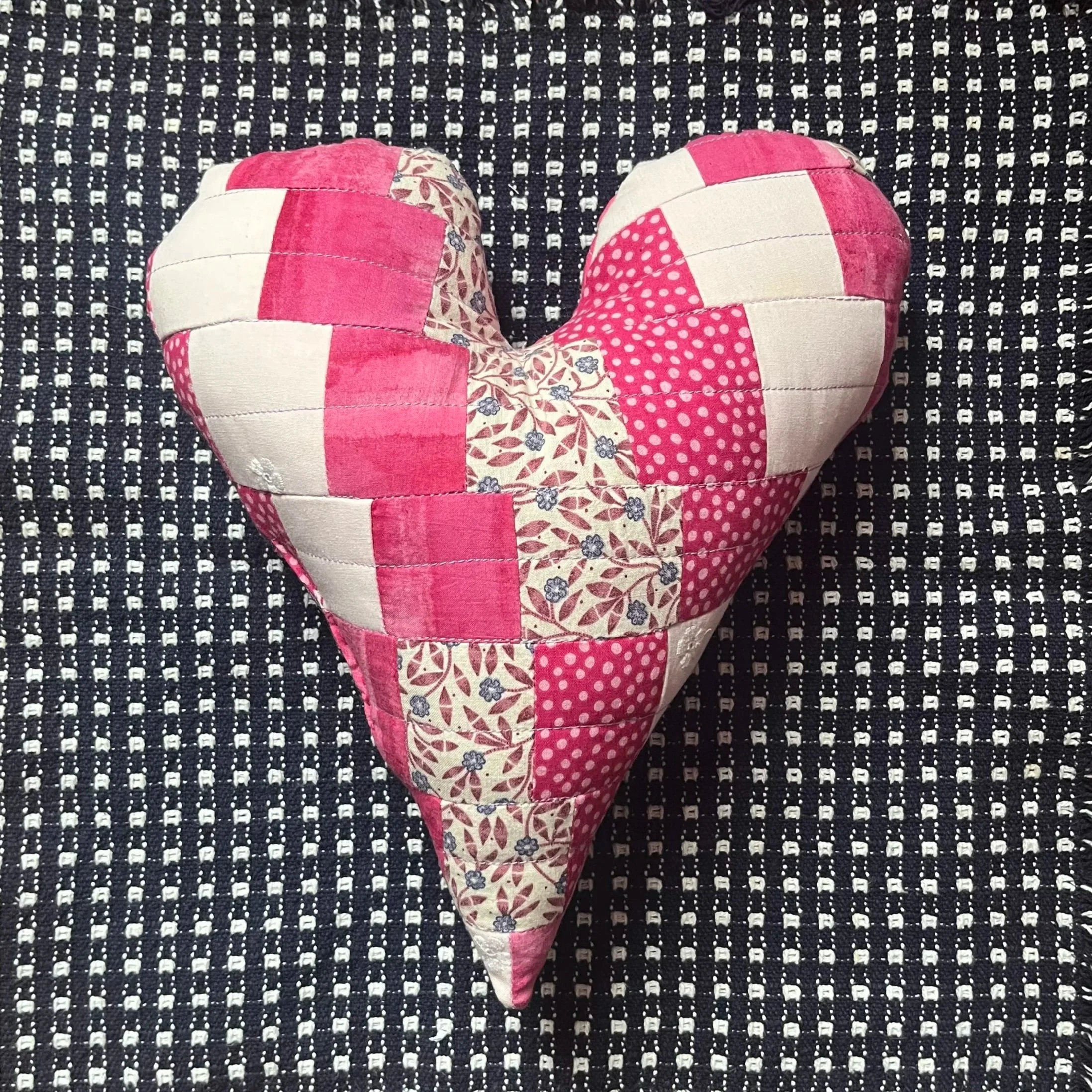 Quilted Pink Heart Pillow
