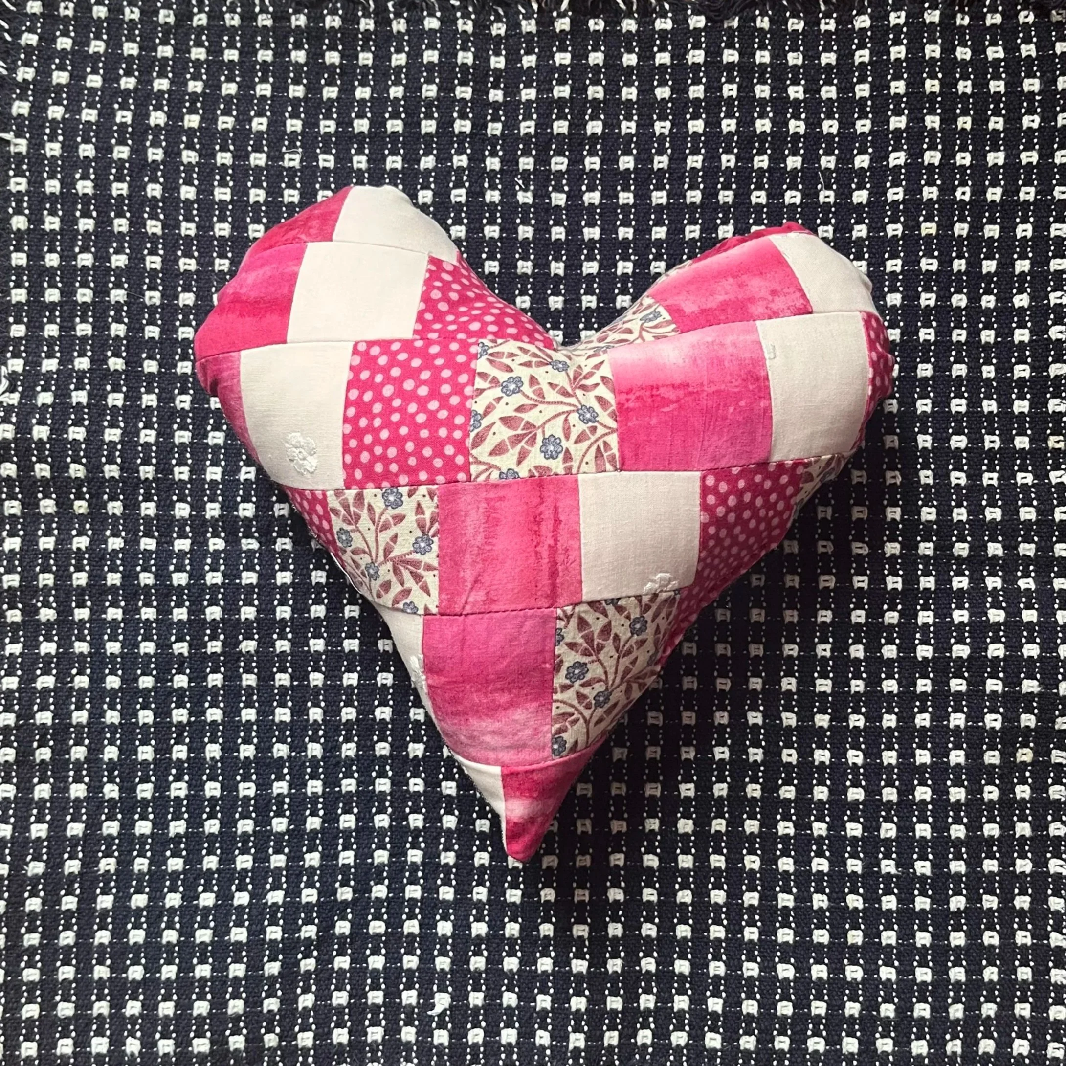 Pink Heart Pillow with Pink Heart Button