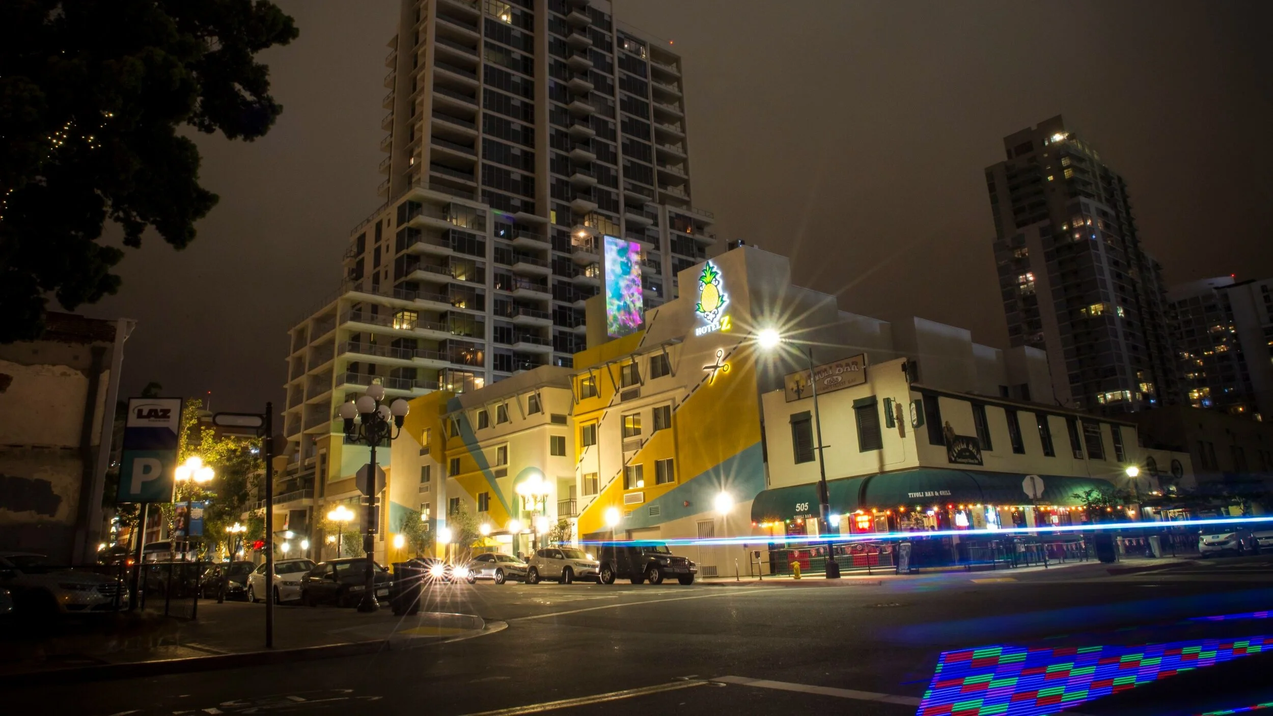 Lumenarius 3D Projection Mapping Installation Hotel Z San Diego Creative Gas Lamp