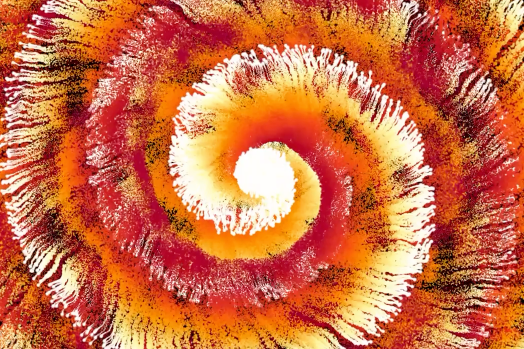 Ember Lounge custom visuals at Desert Ridge Marketplace, fiery orange and gold spiral of embers and sparks