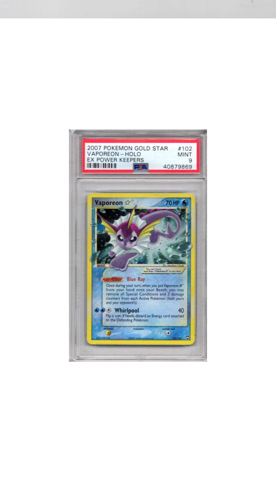 Ex Power Keepers #102 Gold Star Vaporeon PSA 9 (3x Avalible)