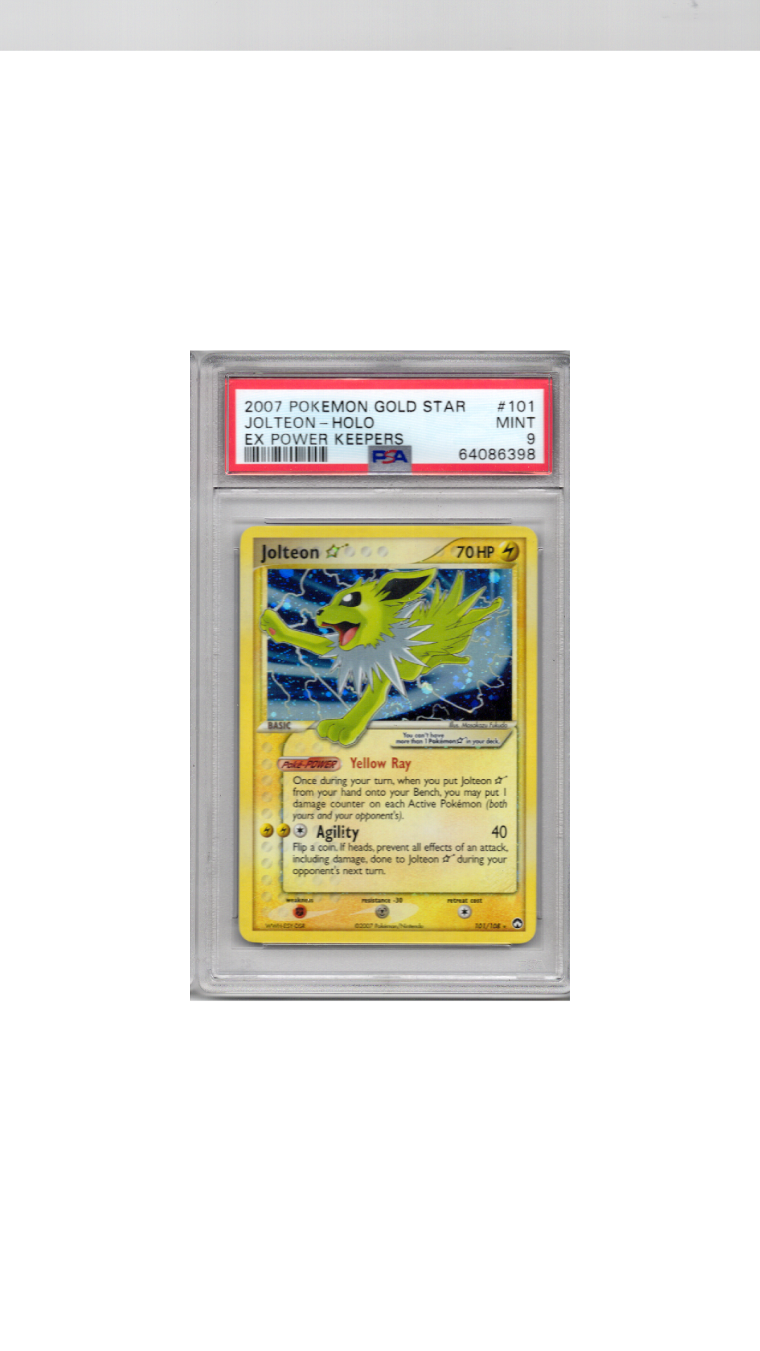 Ex Power Keepers #101 Gold Star Jolteon PSA 9