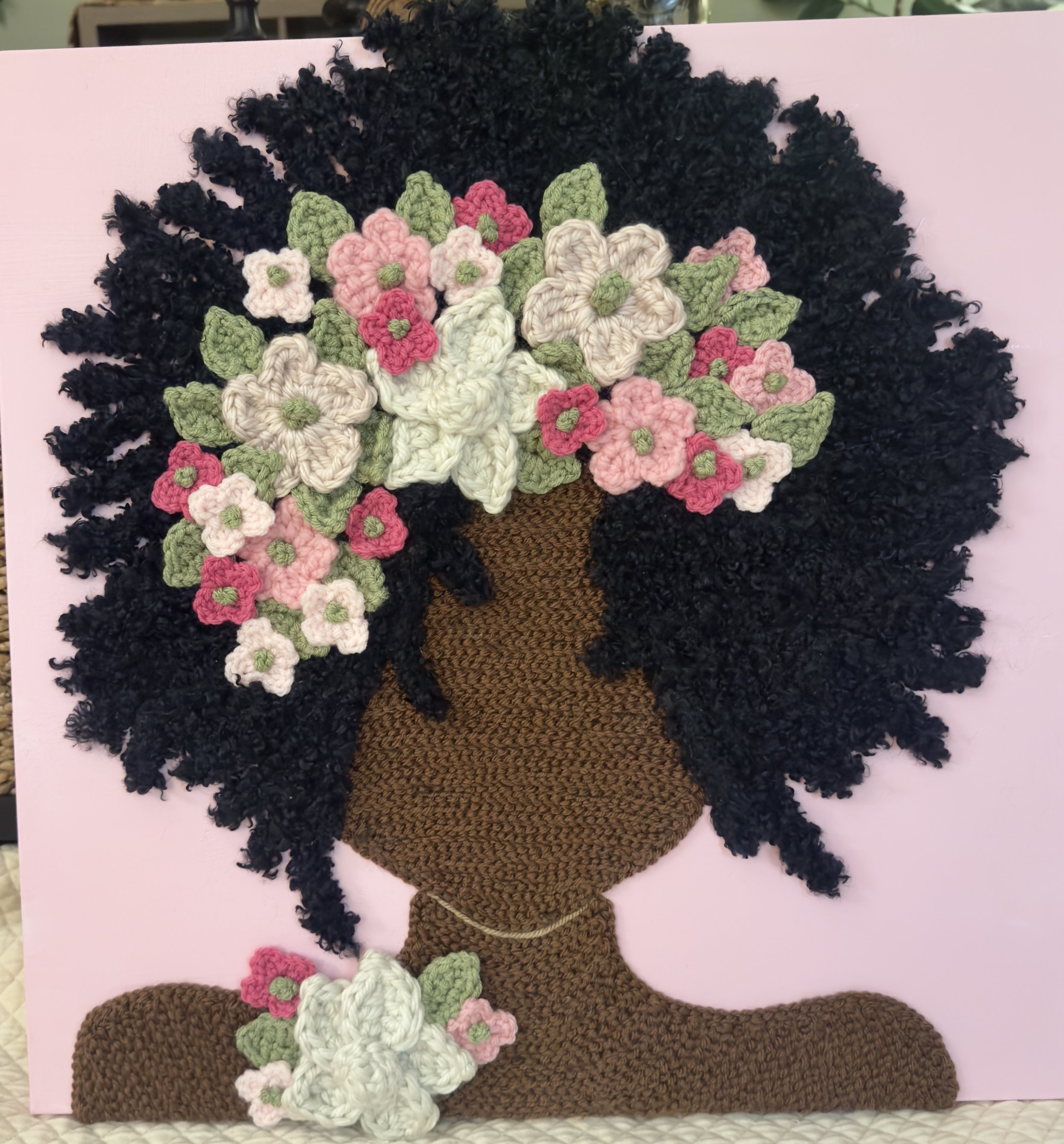 Pink Flowered Lady 20x20
