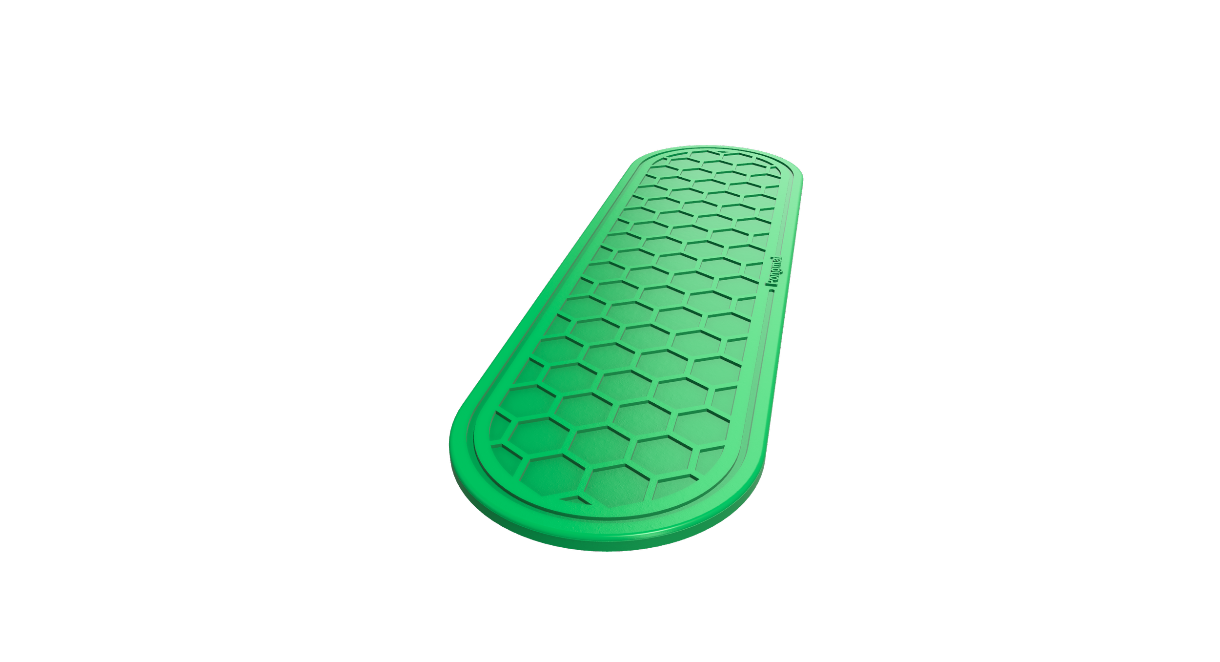 A green silicone bar mat with a hexagon pattern throughout.
