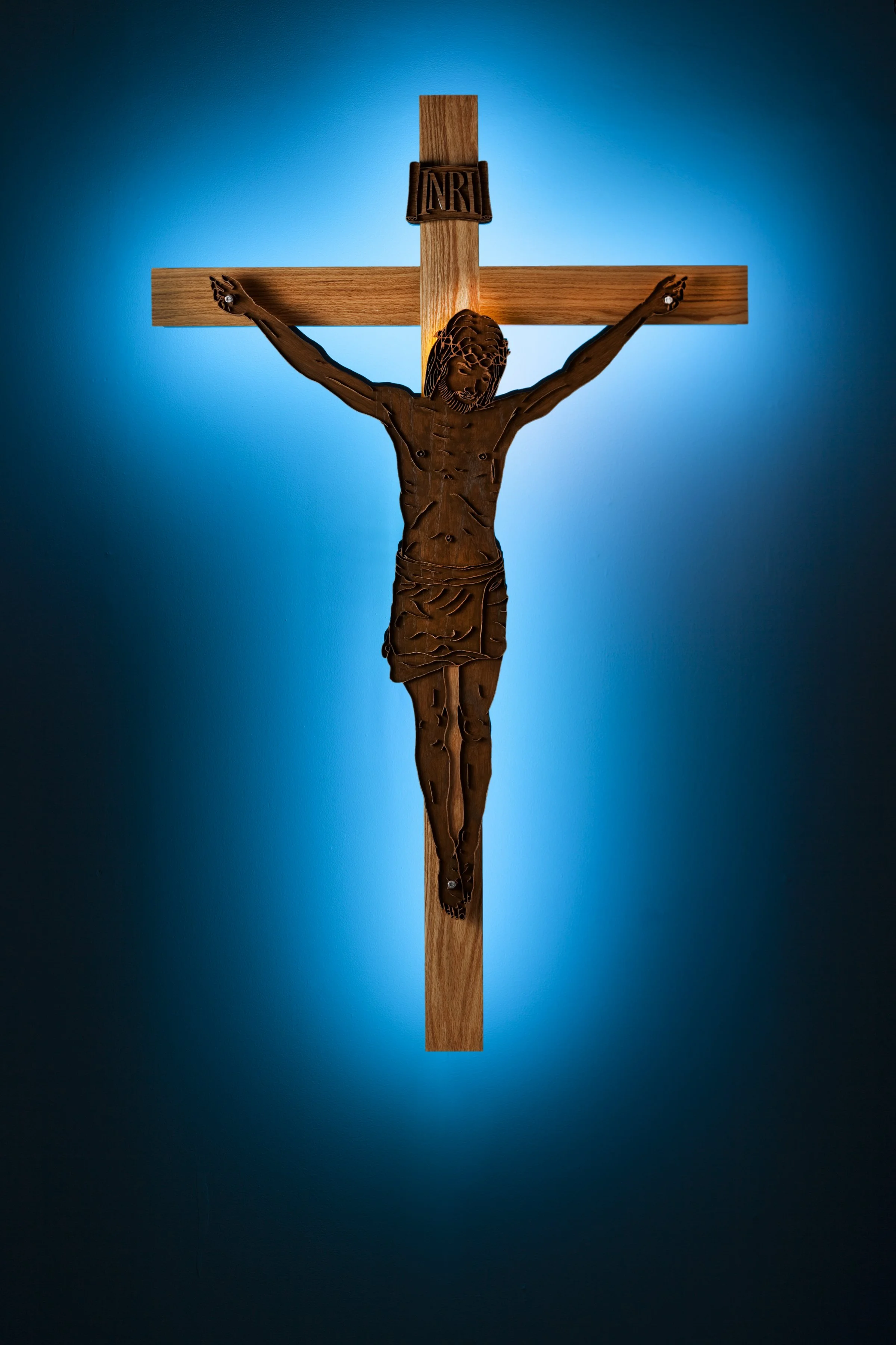 Crucifix Maquette for Good Shepherd Catholic Church
carved wood, stain, led light
36 x 60 x 4 inches