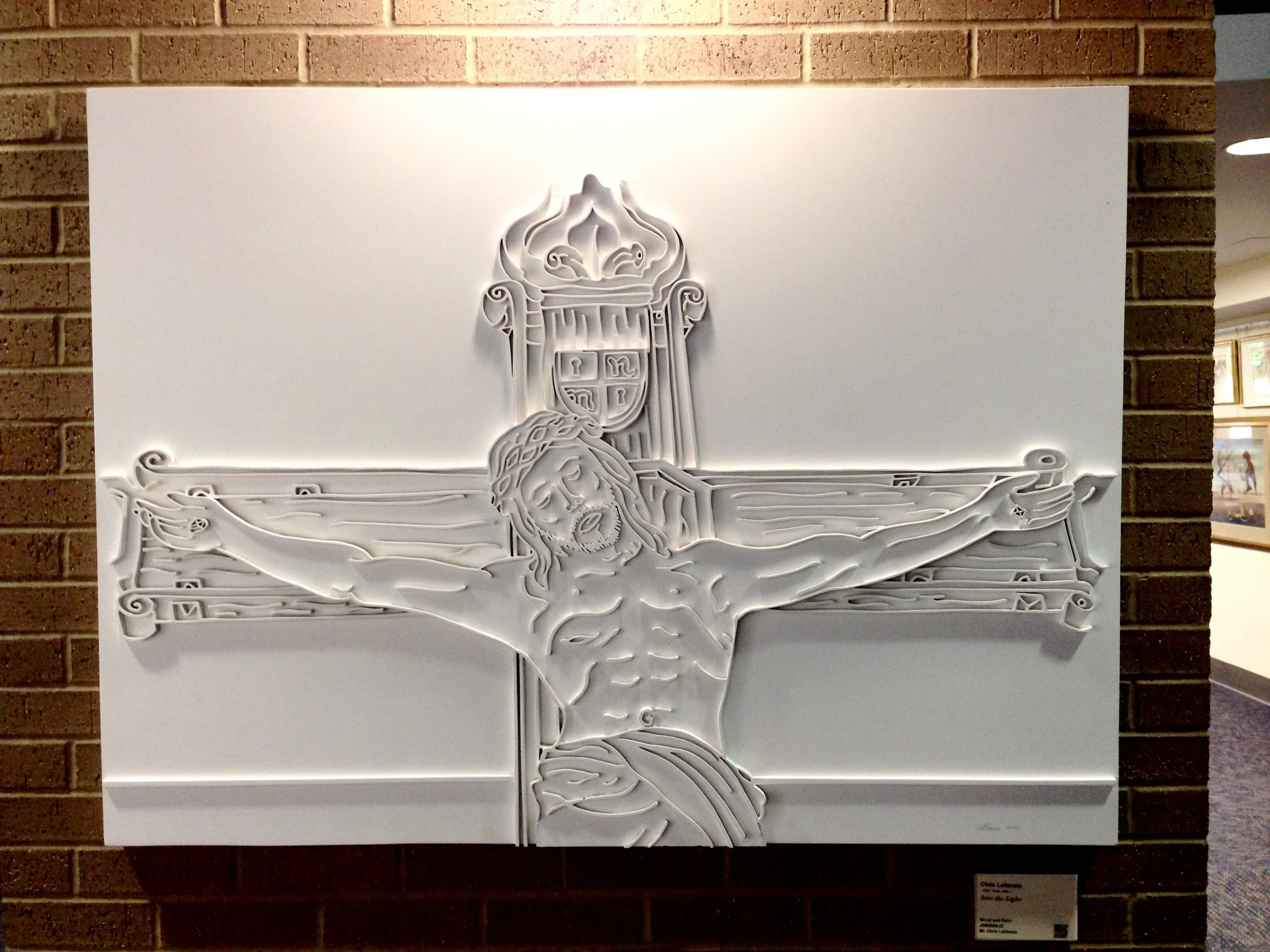 Into the Light, 2005
carved wood, acrylic primer, flat white automobile paint
48 x 32 x 2 inches
Jesuit Dallas museum collection
