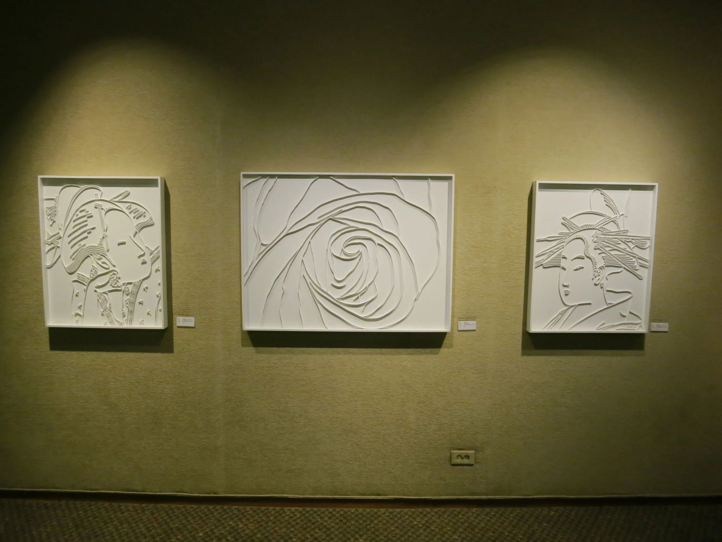 White Rose (flanked by Working Girls)
carved wood, white paint
40 x 30 x 2 inches
 