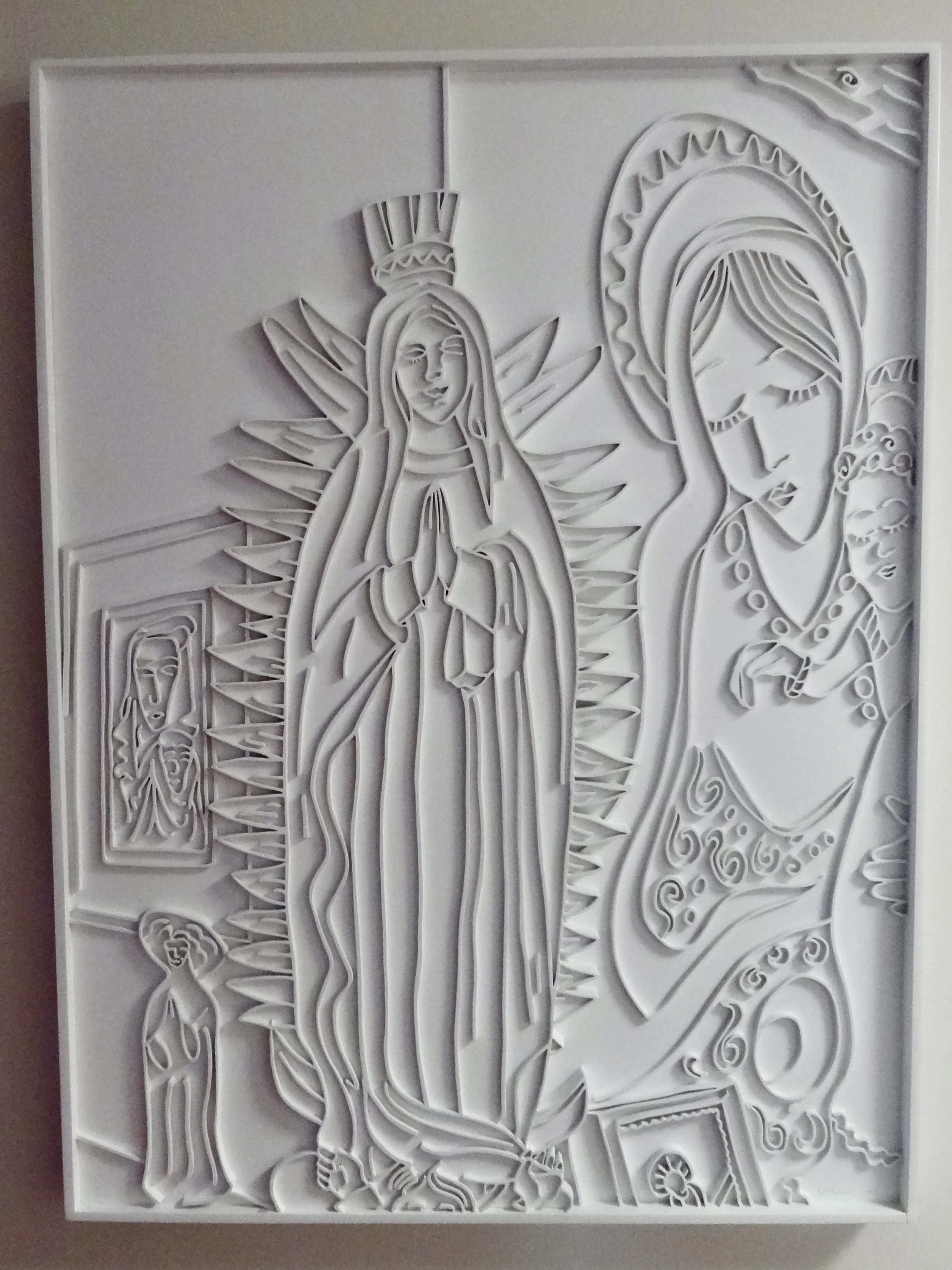 Madonna Room, Taos New Mexico
carved wood, acrylic primer, flat white automobile paint
24 x 36 x 2 inches
Artist collection