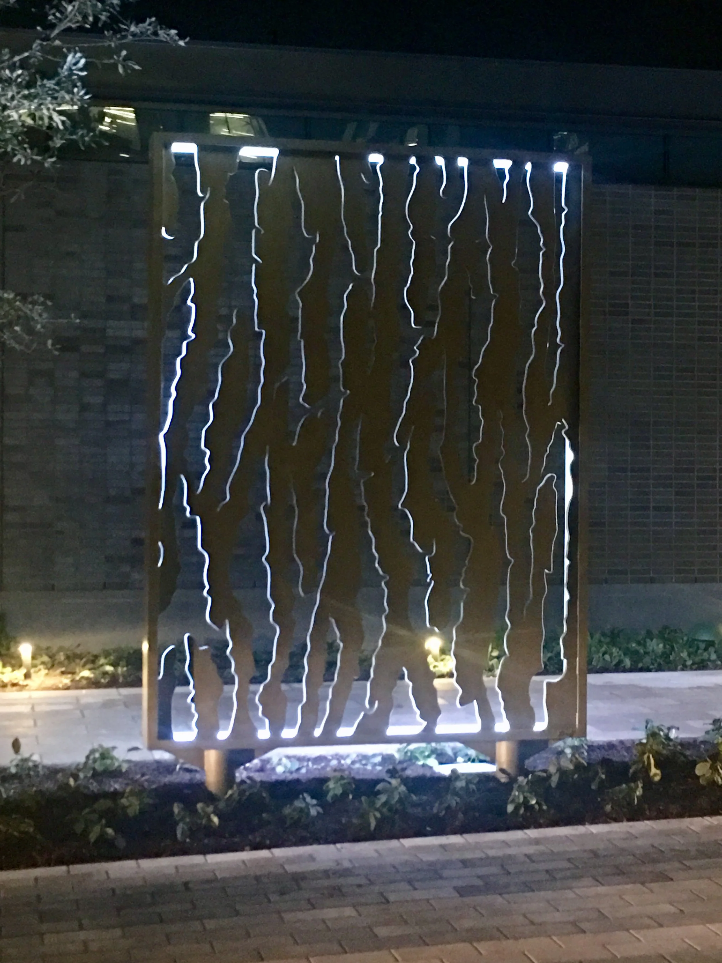 Live Oak 
Stainless steel, paint, led light
60 x 96 x 12 inches
Spring Texas