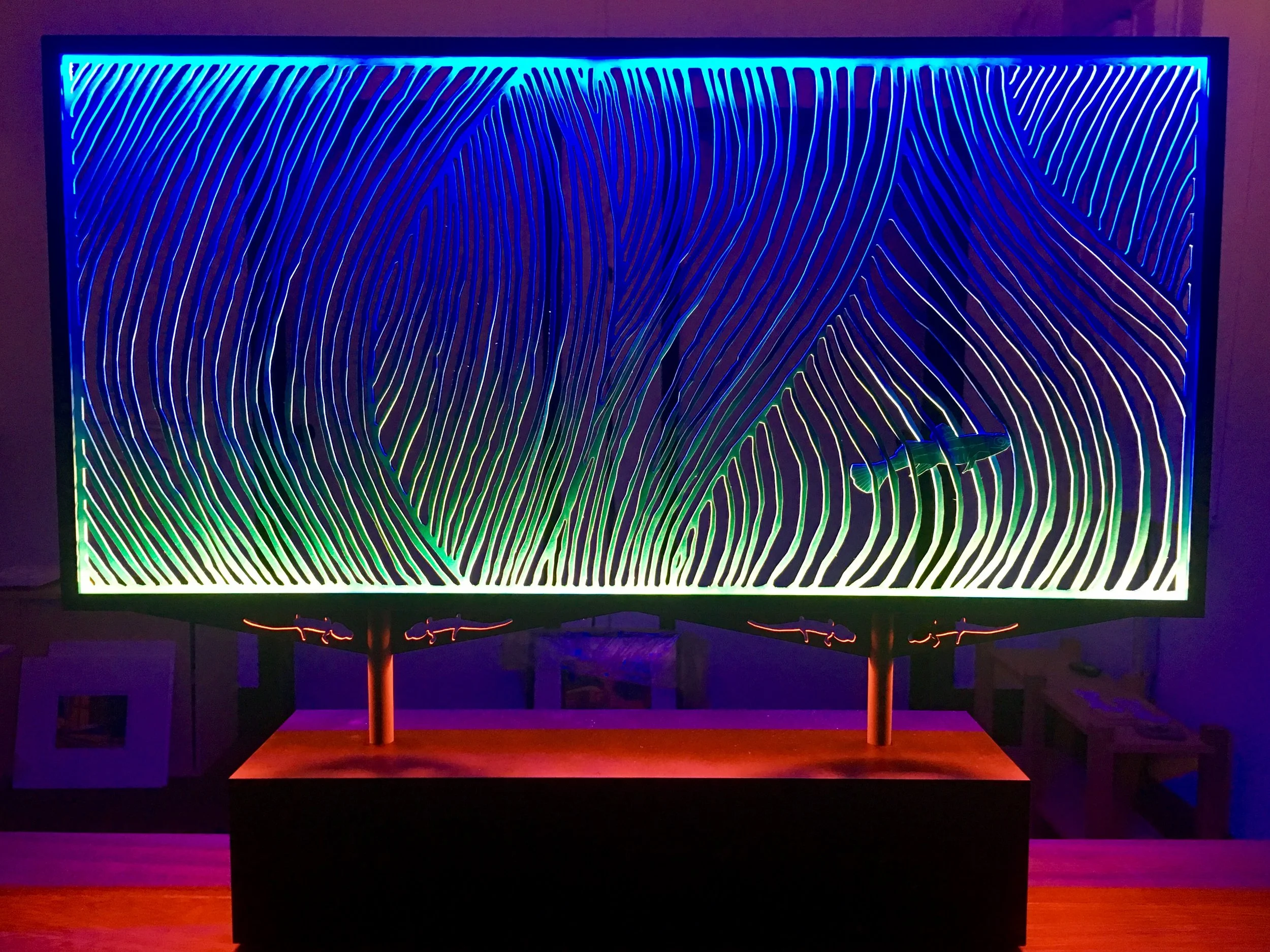 Big Wavey Maquette
plastic, paint, led light
20 x 14 x 1 inch