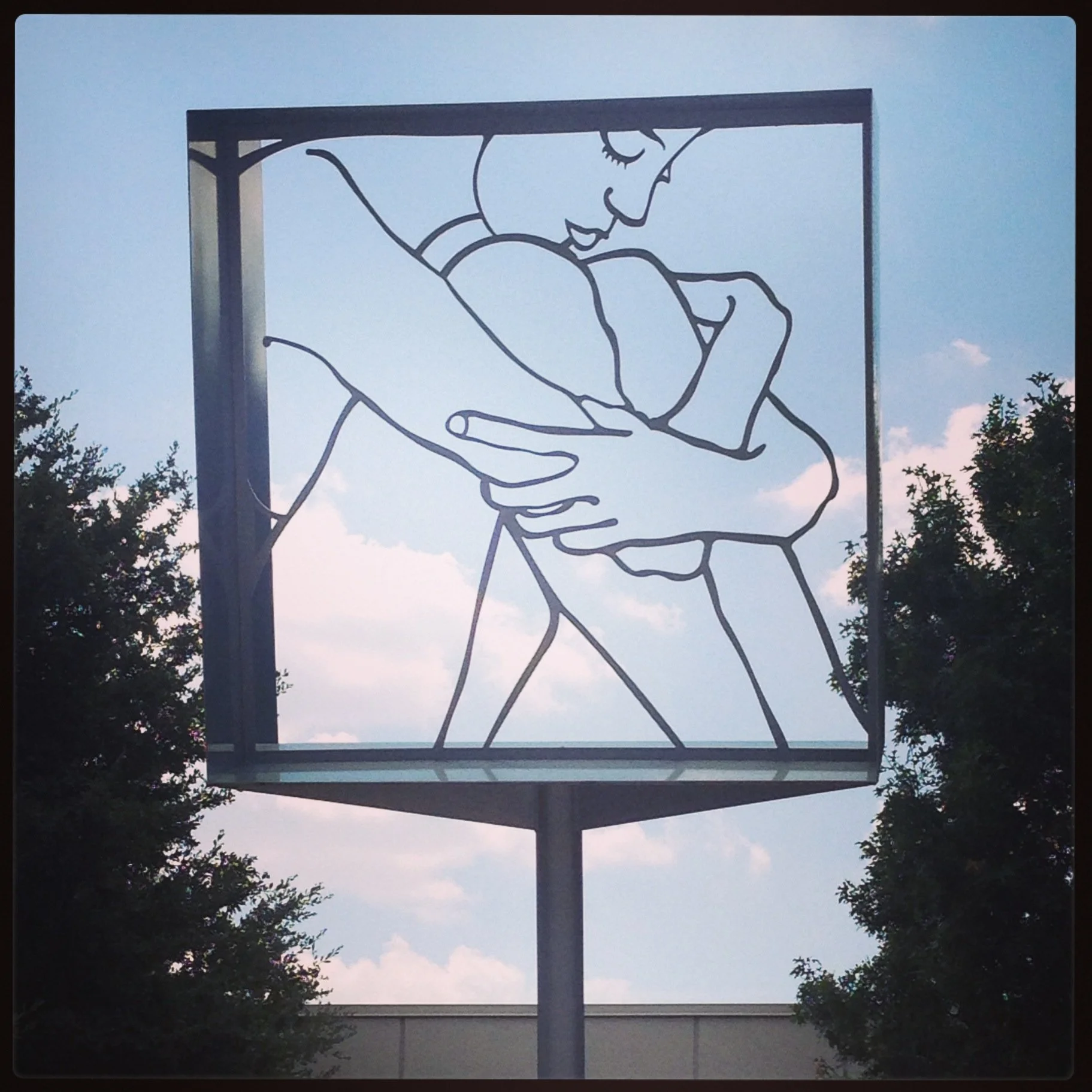 Look Inside 
carved and welded steel, paint, led light
48 x 48 x 24 inch on 10 FT pole
City of Mesquite