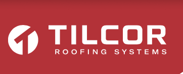 Tilcor Roofing Systems logo on a red background