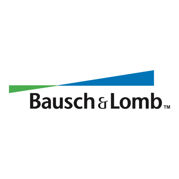 Bausch & Lomb logo with green and blue slanted lines above the company name in bold black text.