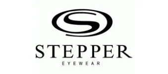 Logo of Stepper Eyewear with a stylized swirling eye symbol above the brand name.