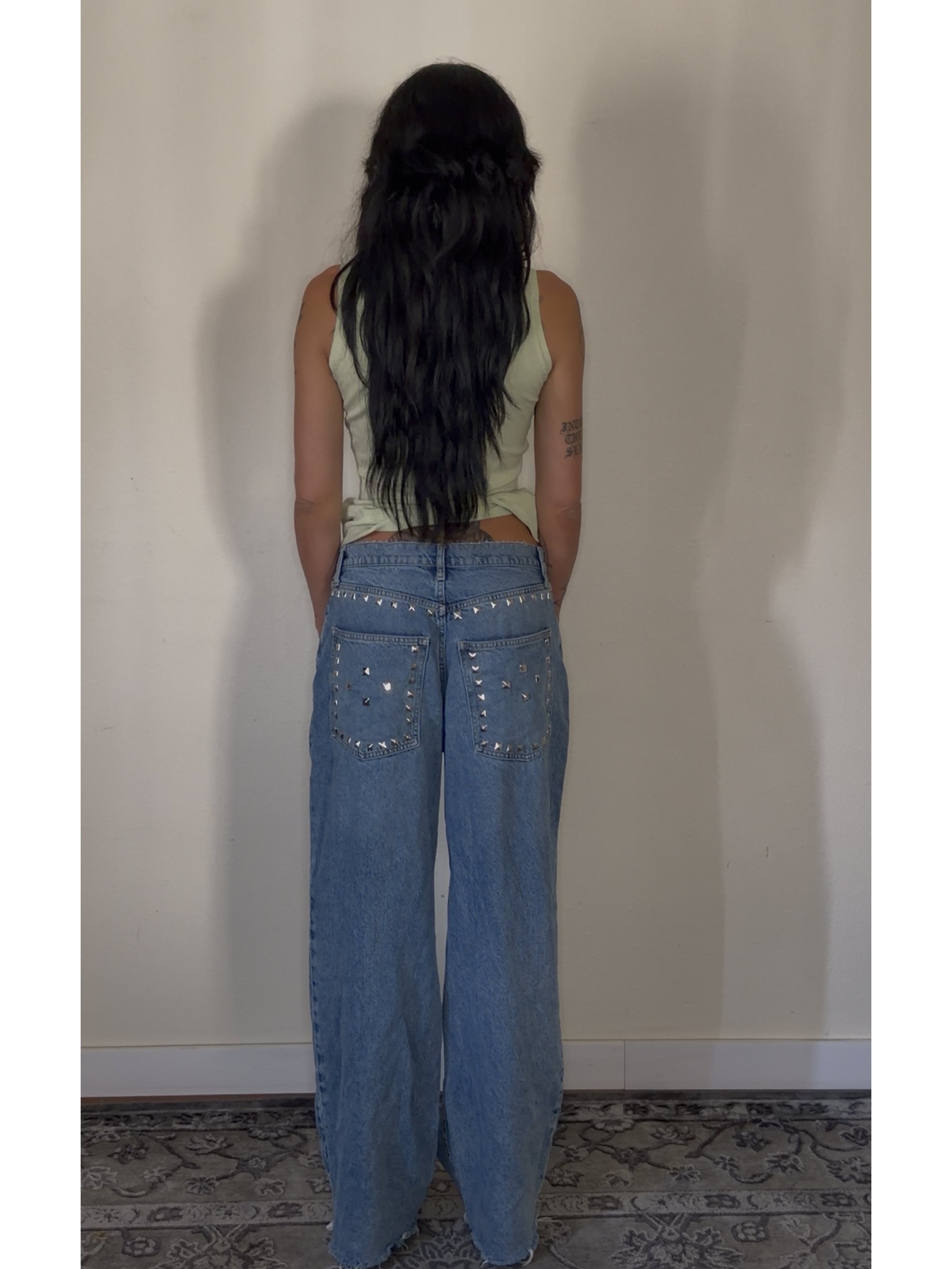 STUDDED KHY BAGGY JEAN