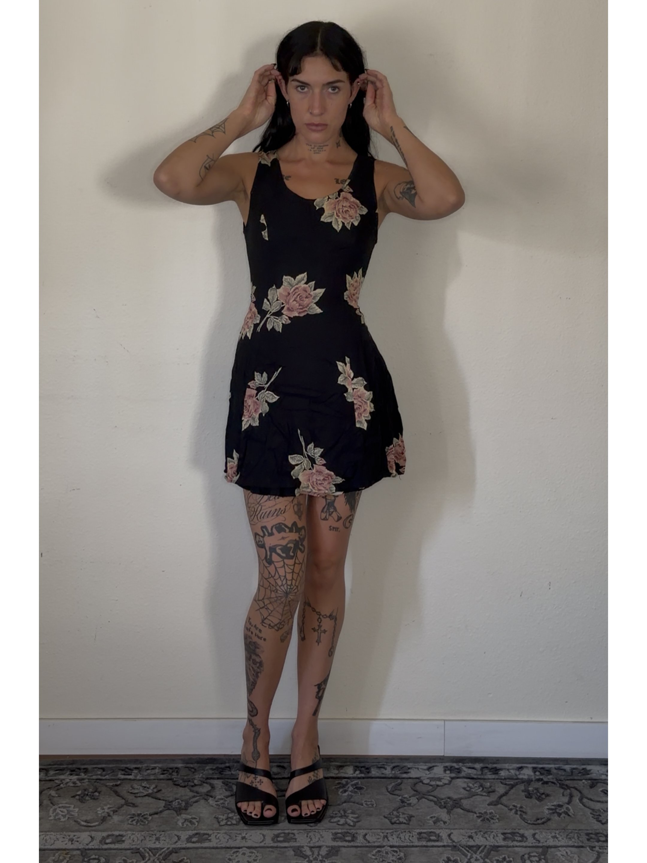 SHOK BLACK ROSE MINI DRESS