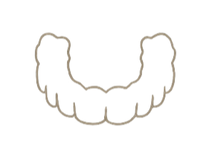Close-up of dental braces on teeth against black background.