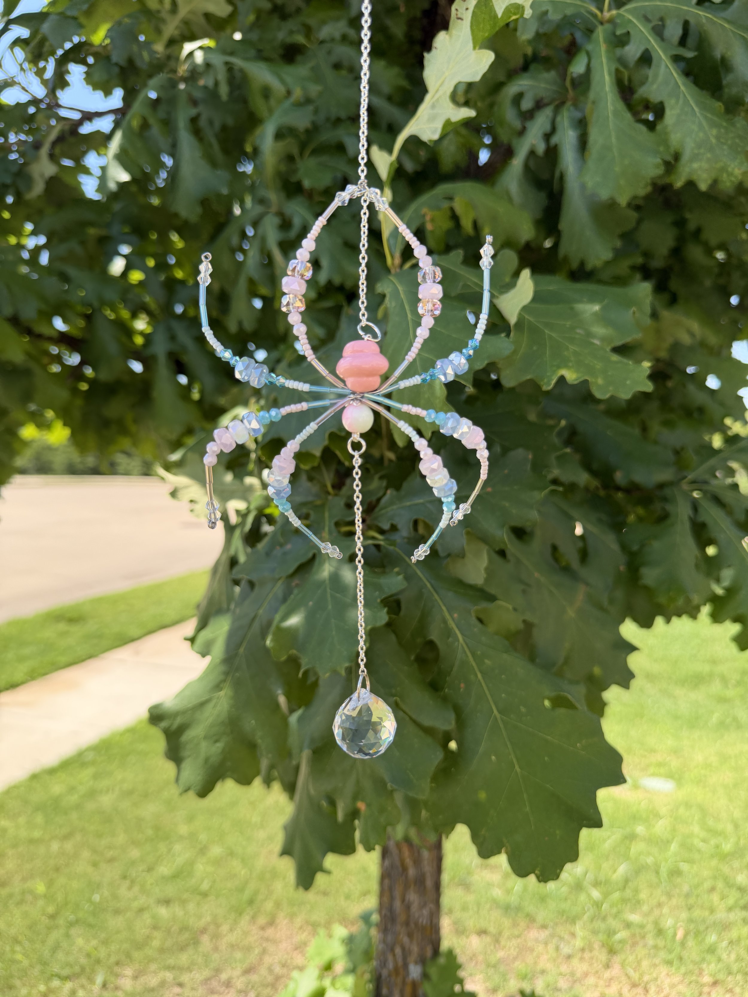 Cotton Candy Beaded Spider Suncatcher