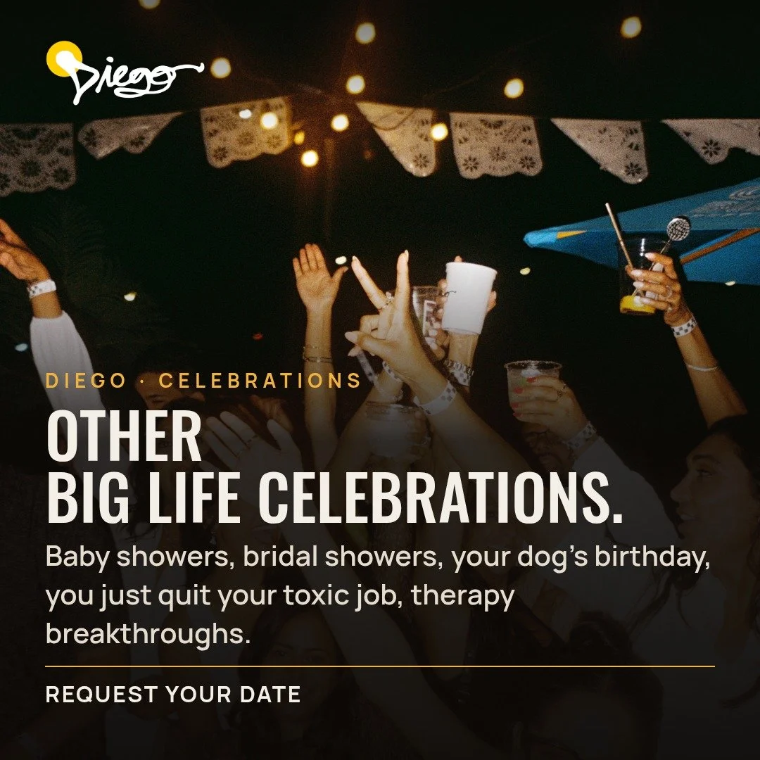 You have news. We have a room.

Baby showers. Bridal showers. Your dog's birthday. The day you finally quit that job.
Todo cuenta.

Brunch, margaritas, and a table for the whole crew.
Sixty seated. One hundred twenty standing.
Or book the whole resta