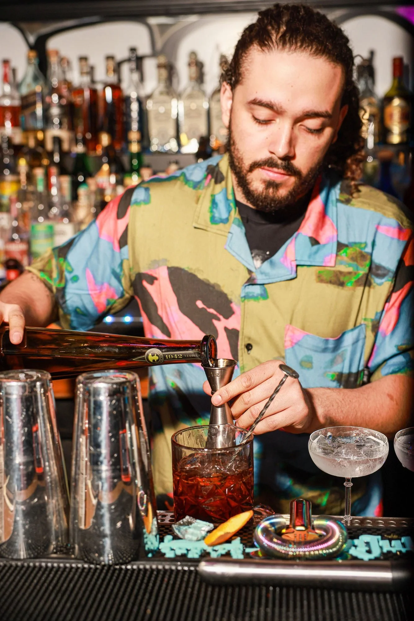 Bartender pouring at Diego