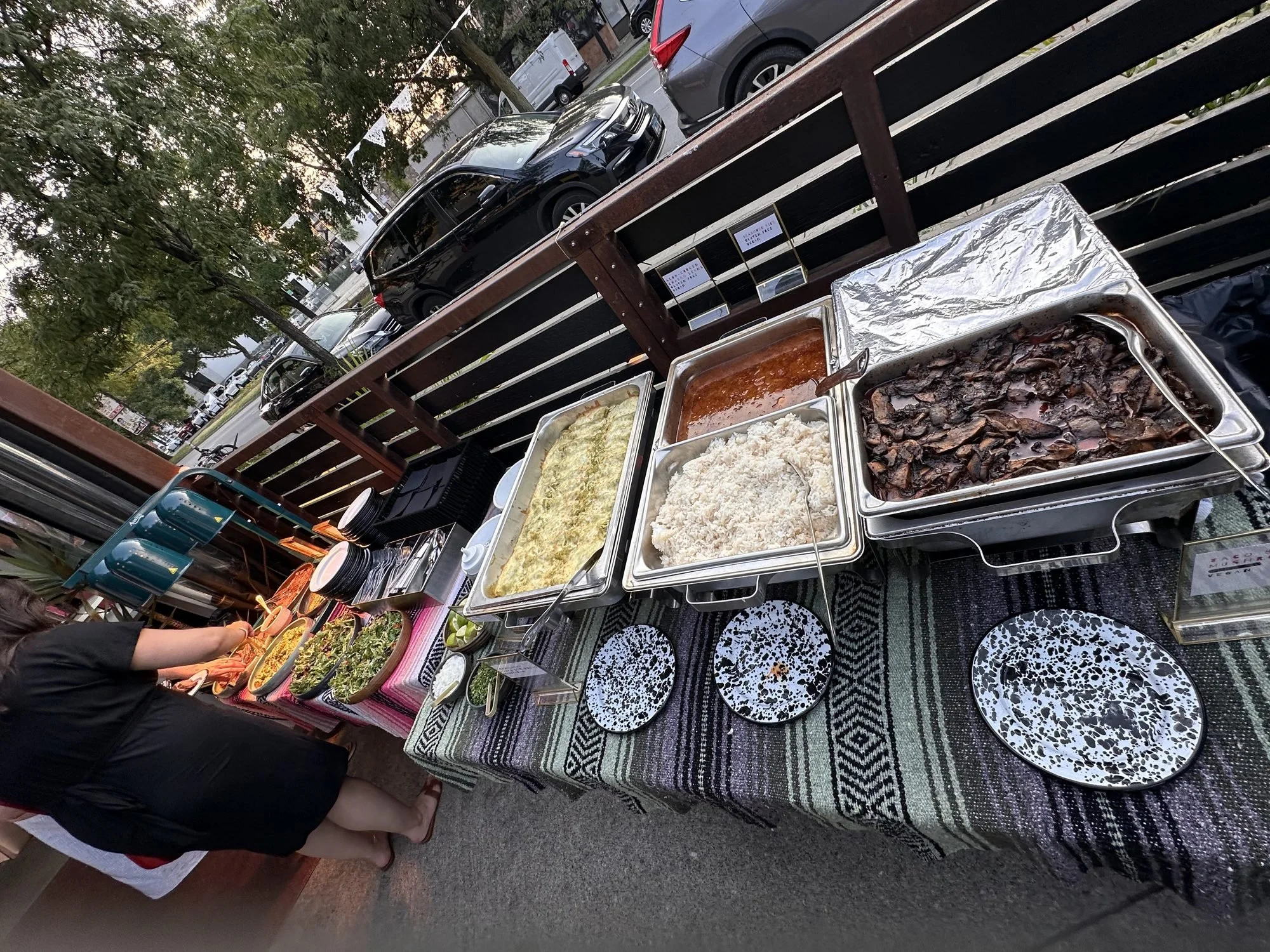 A build-your-own taco bar set up for a party at Diego, West Town