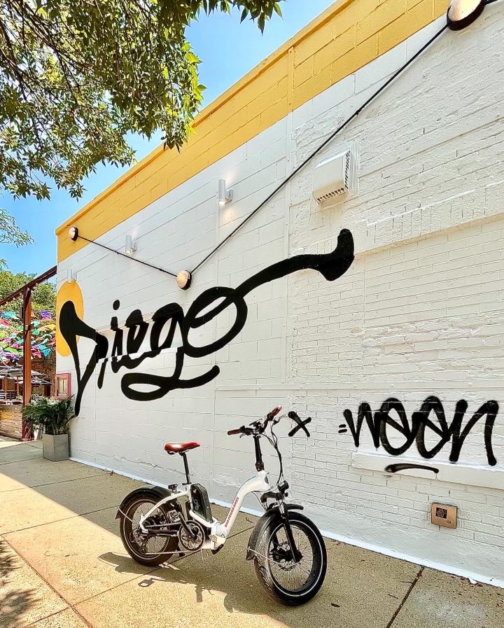Mural and bike outside Diego