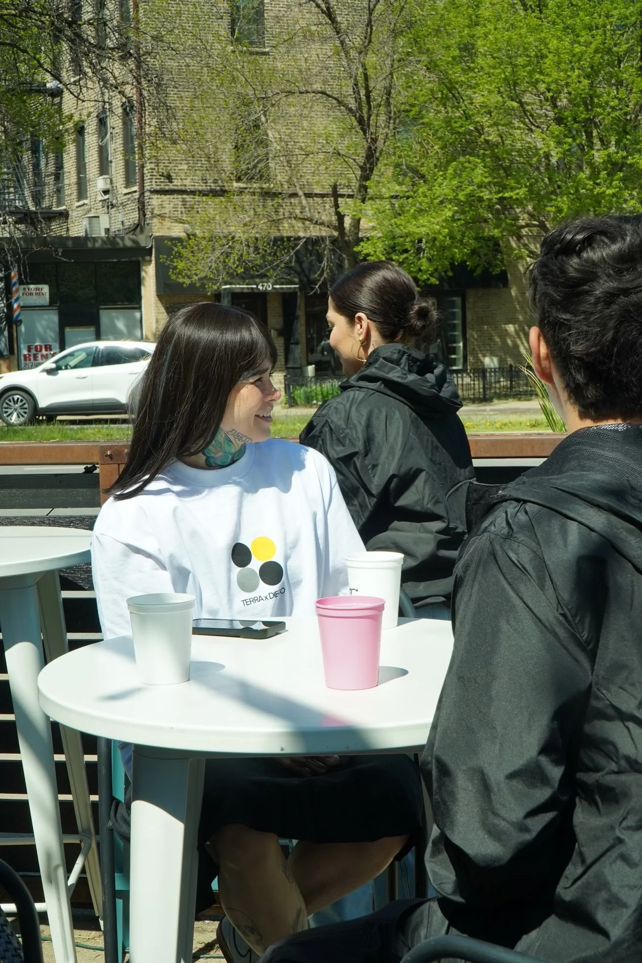 Guests at an outdoor patio table at Diego in West Town