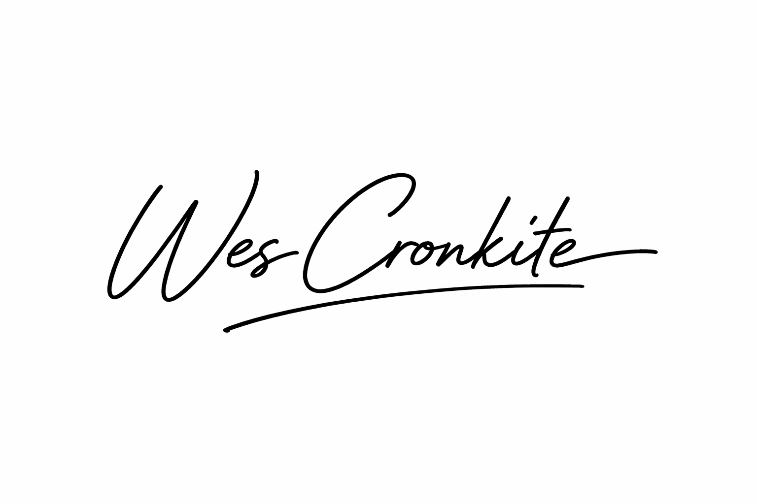 Stylized handwritten text reading "Wes Cronkite" on a plain white background.