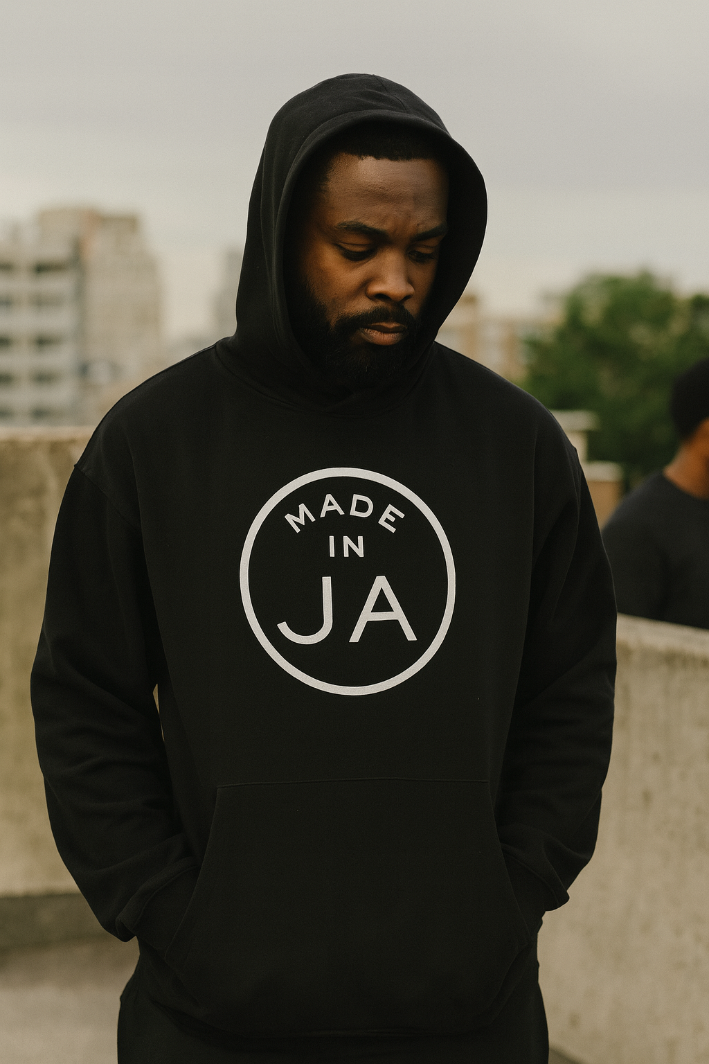 Made in JA Black Overweight Hoodie