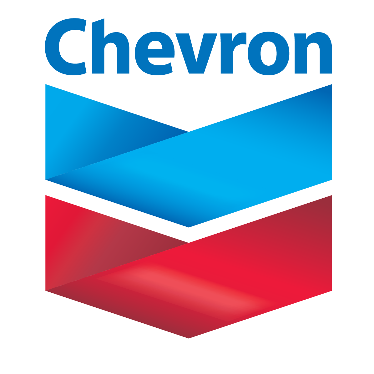 Blurred logo with blue and red abstract shapes.
