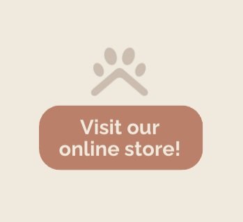 Pawlyclinic call-to-action button graphic reading “Visit our online store” — offering pet health products and supplies for clients across Denver