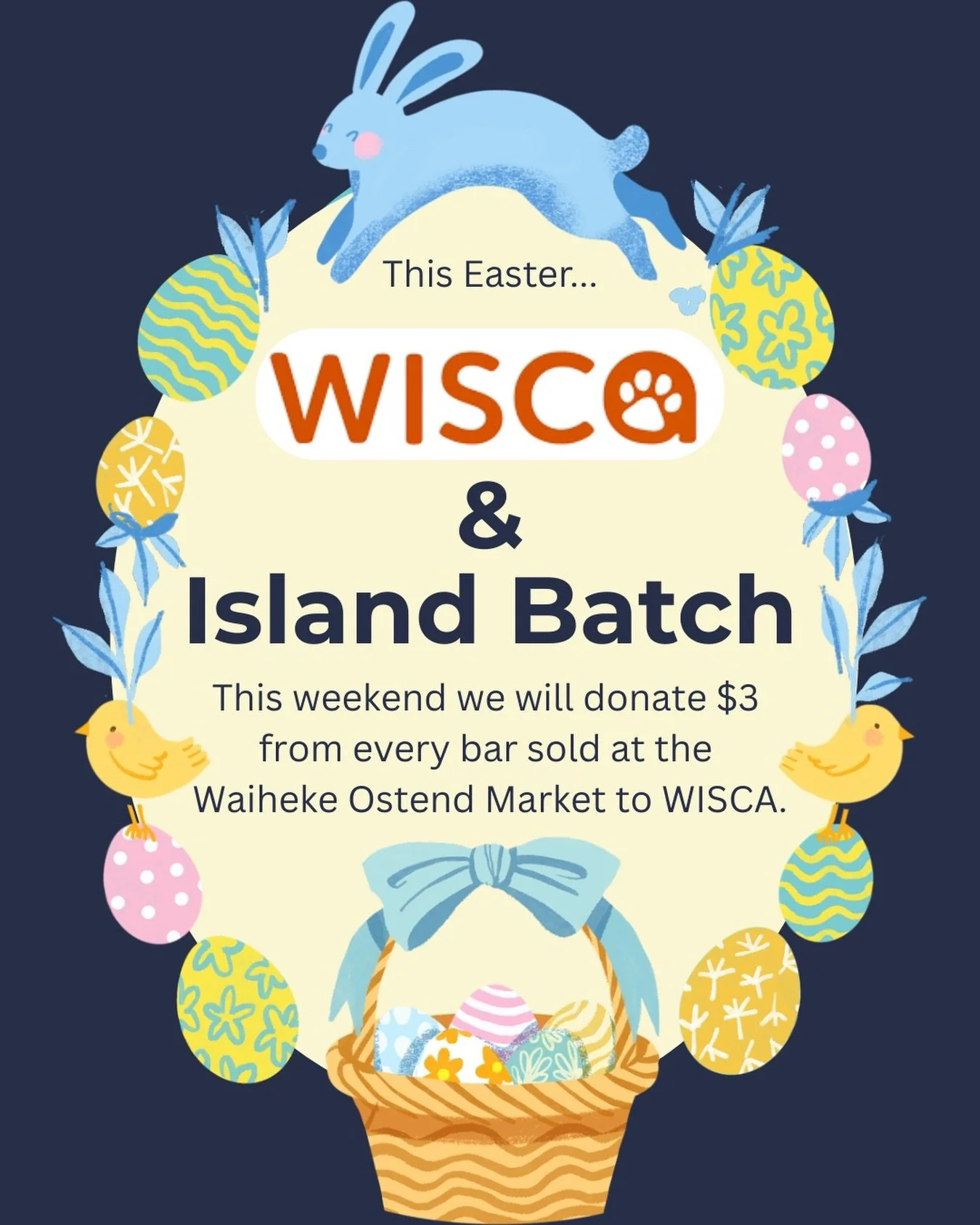 We @islandbatch have teamed up with @wiscawaiheke to help support abandoned, injured, and fostered animals🩷
This weekend to celebrate Easter $3 from every bar sold at the @waihekeostendmarket will be donated to the WISCA
foundation🐣
Enjoy real bean