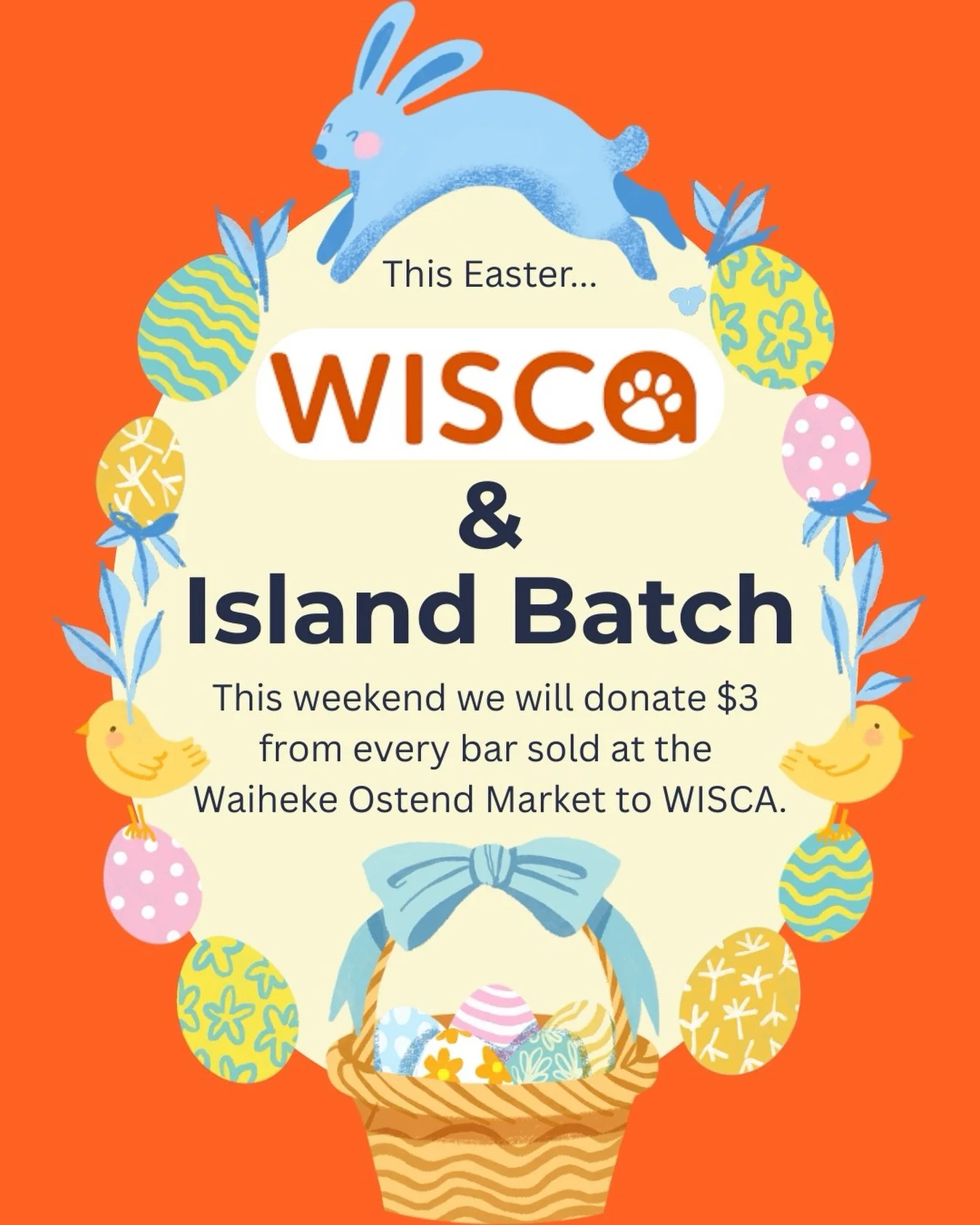 We @islandbatch have teamed up with @wiscawaiheke to help support abandoned, injured, and fostered animals🩷
This weekend to celebrate Easter $3 from every bar sold at the @waihekeostendmarket will be donated to the WISCA
foundation🐣
Enjoy real bean