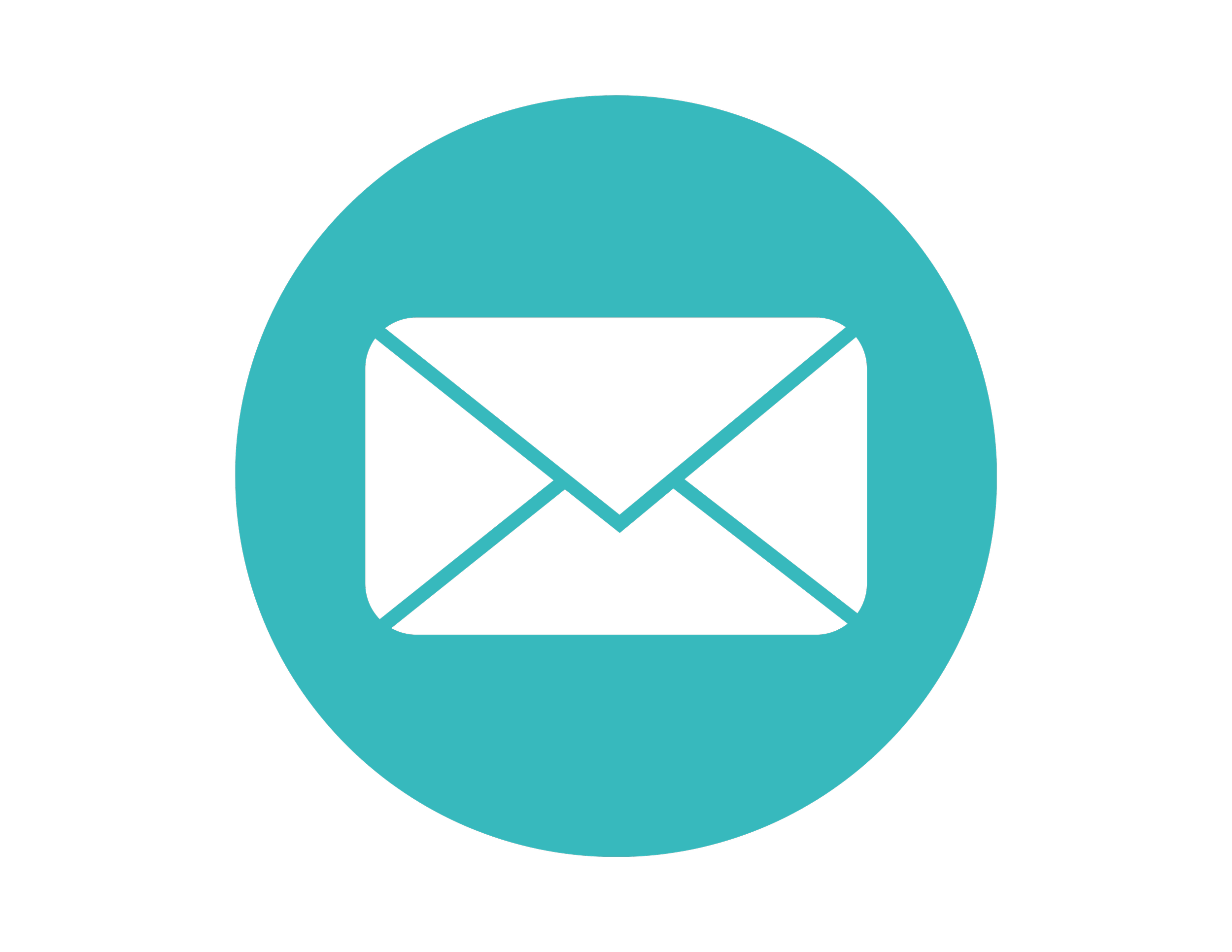 Simple glyph icon of an envelope to represent email.