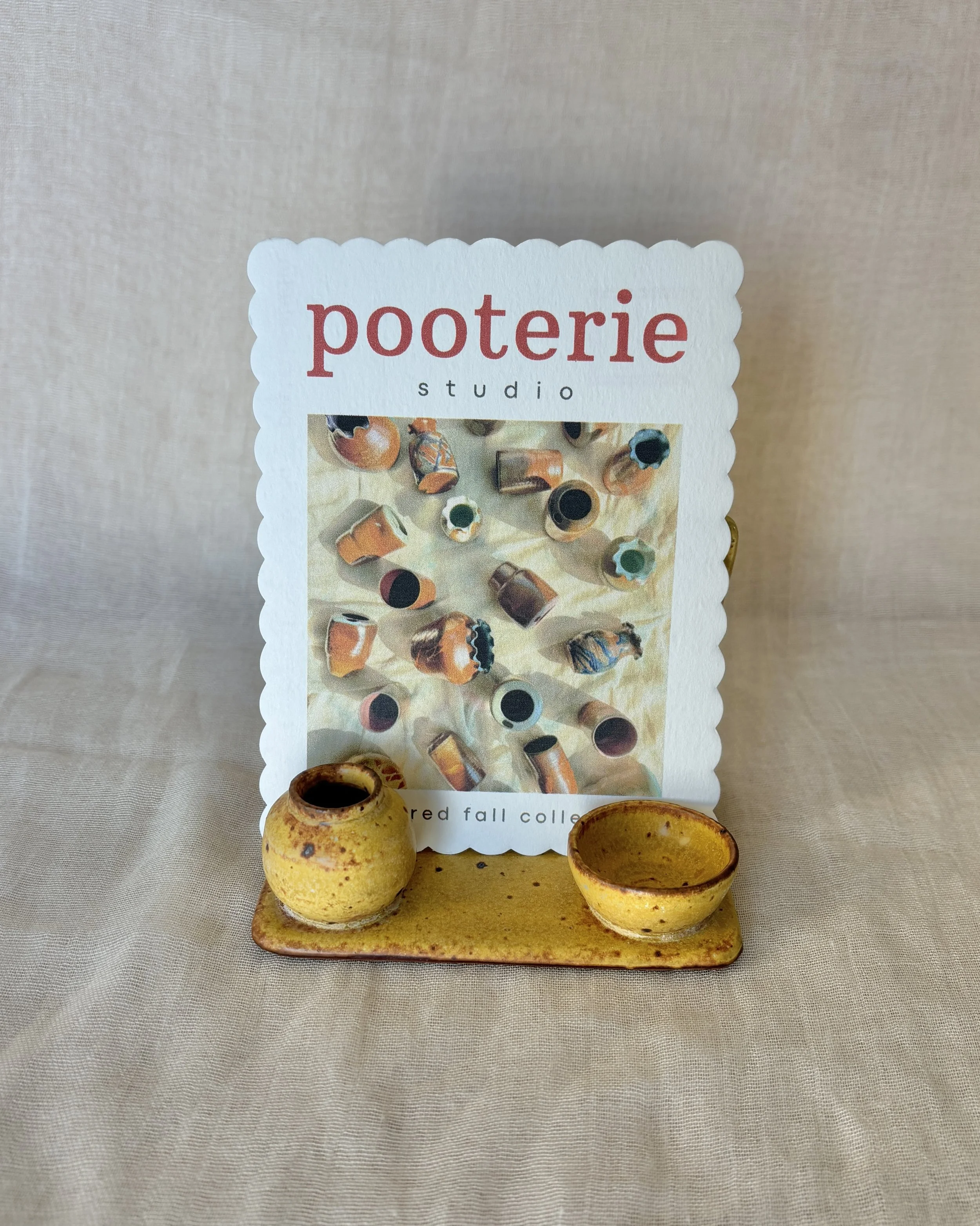 handmade-ceramic-postcard-stand-yellow-speckled-stoneware.jpg