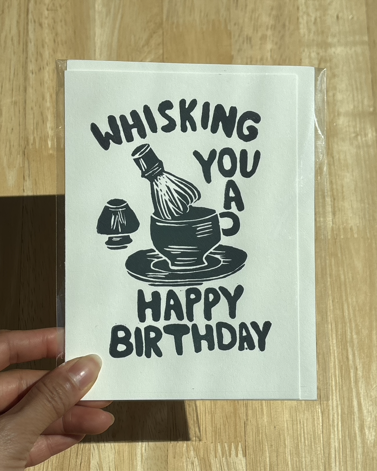 Whisking You A Happy Birthday Linocut Printed Card