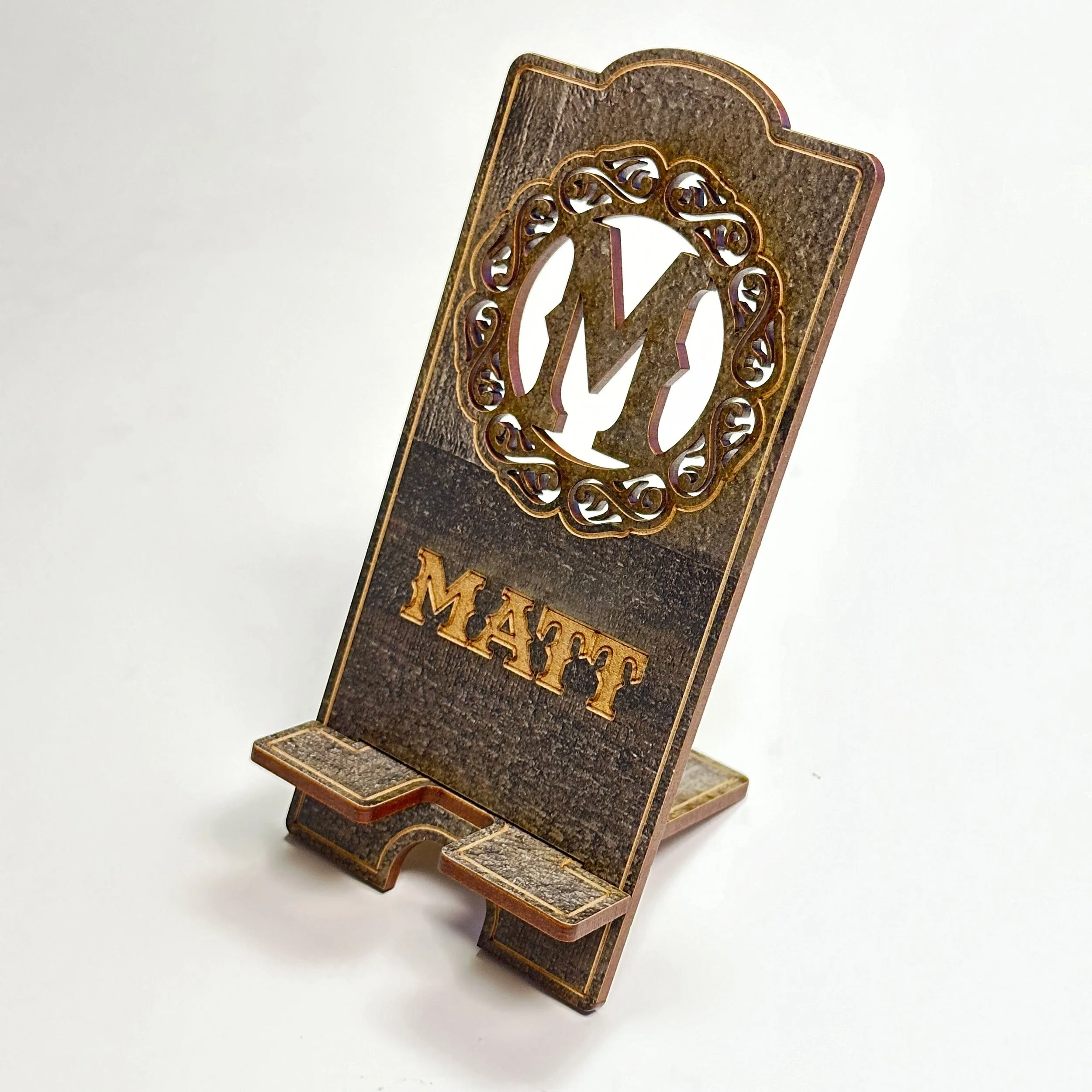 Customized Leatherwood Phone Stand