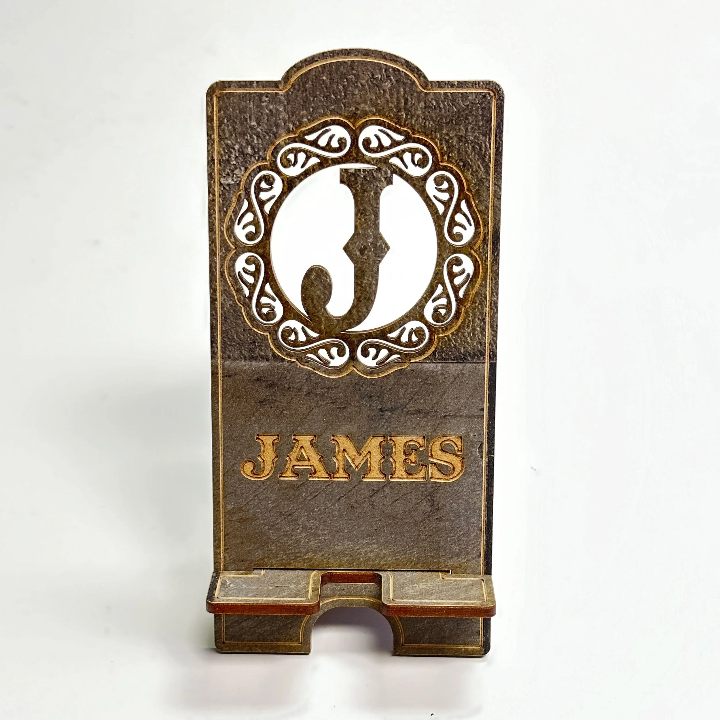 Customized Leatherwood Phone Stand