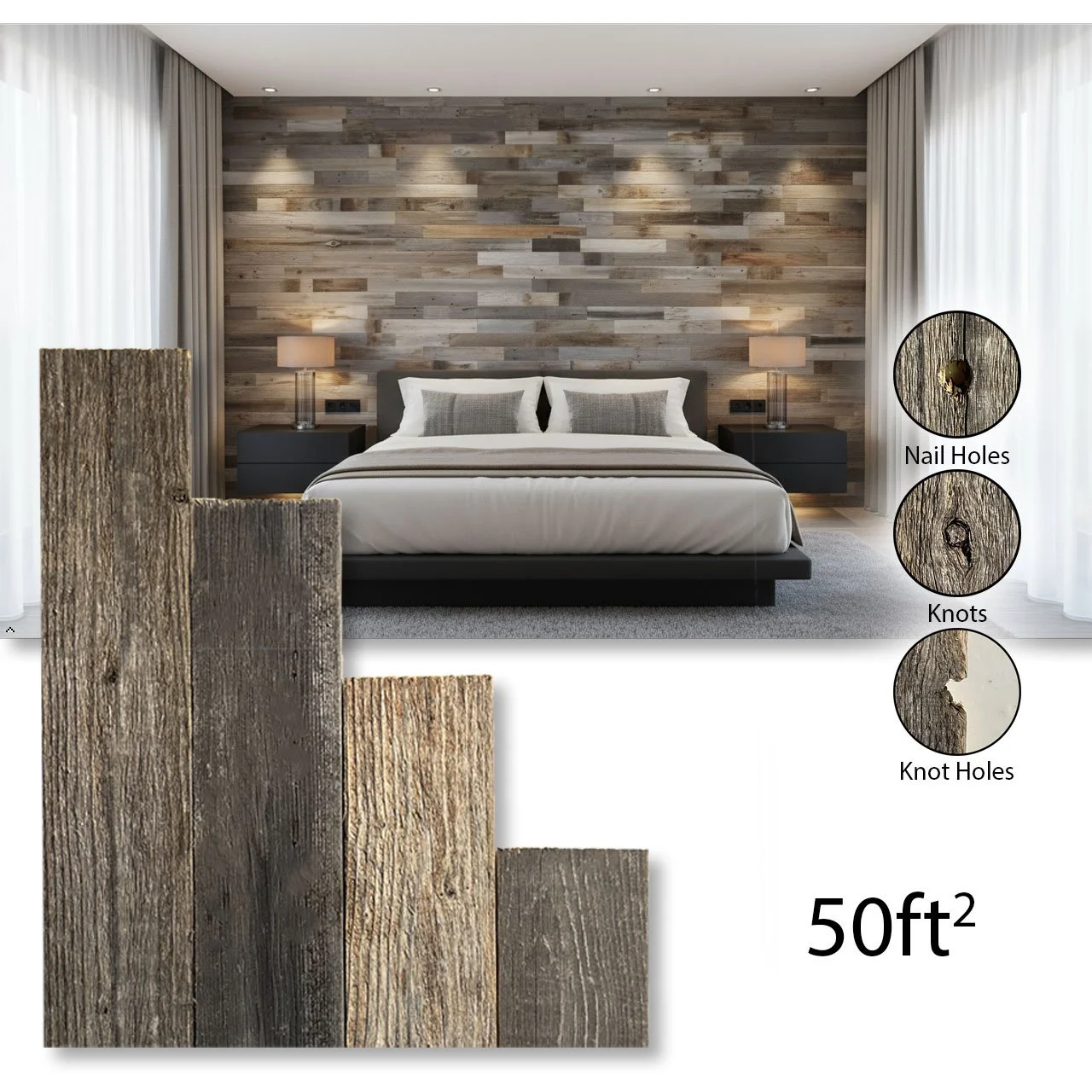 Rustic Farmhouse Barnwood Wall Planks