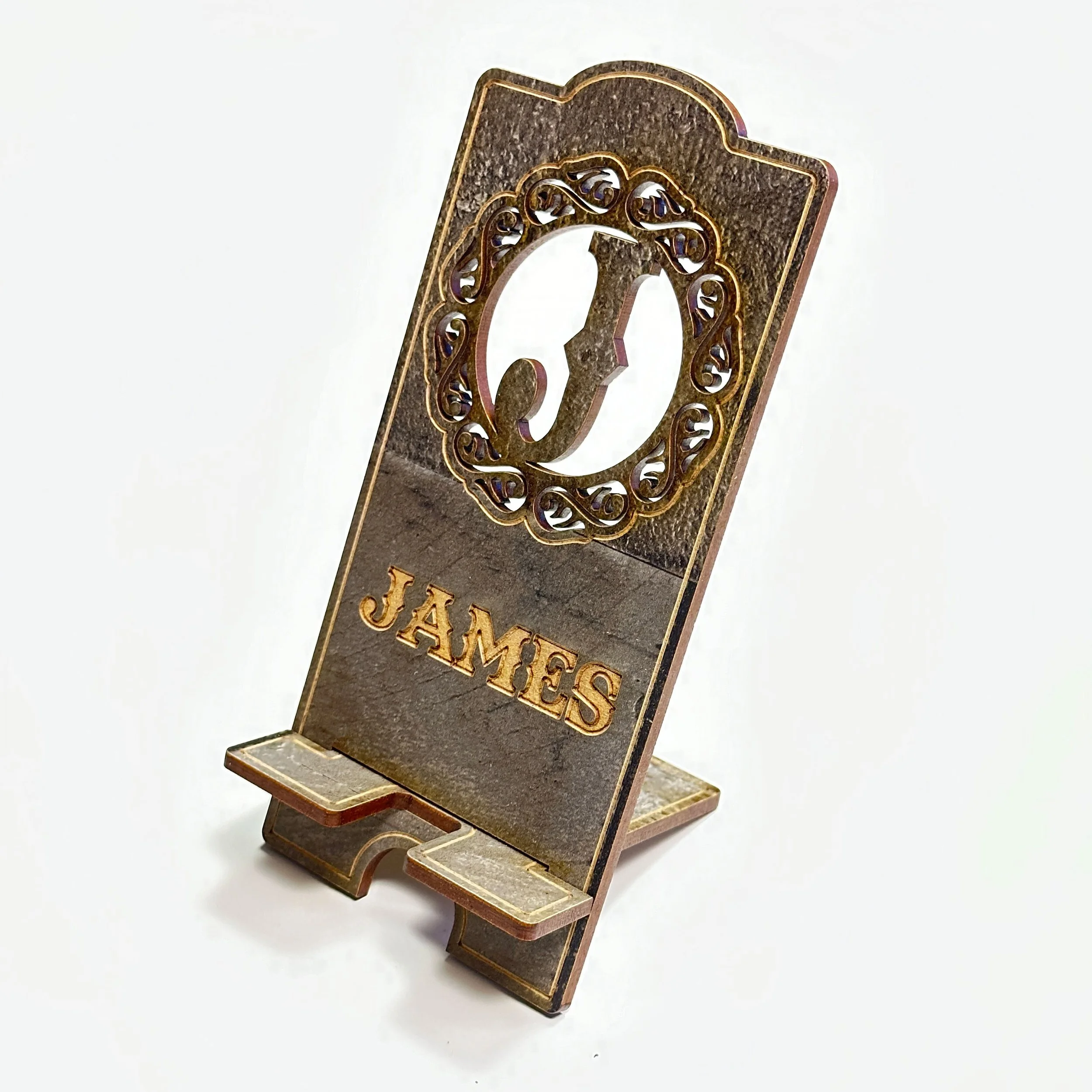 Customized Leatherwood Phone Stand