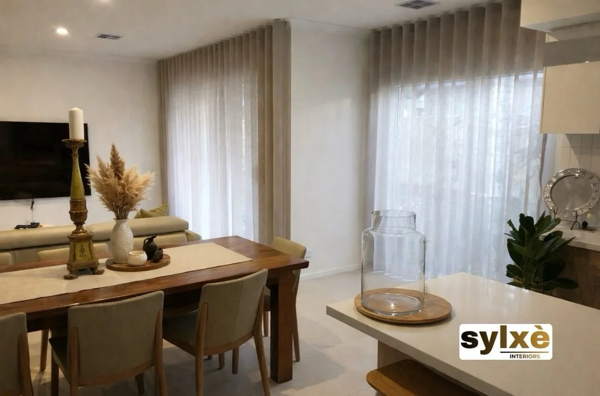 Softly filtering light, sheer curtains bring warmth, privacy, and an effortless sense of calm to the space ✨

@sylxe_interiors 

www.sylxeinteriors.com.au

#sheercurtainsmelbourne #curtainsmelbourne #melbournecurtains #interiorsmelbourne #melbourneho